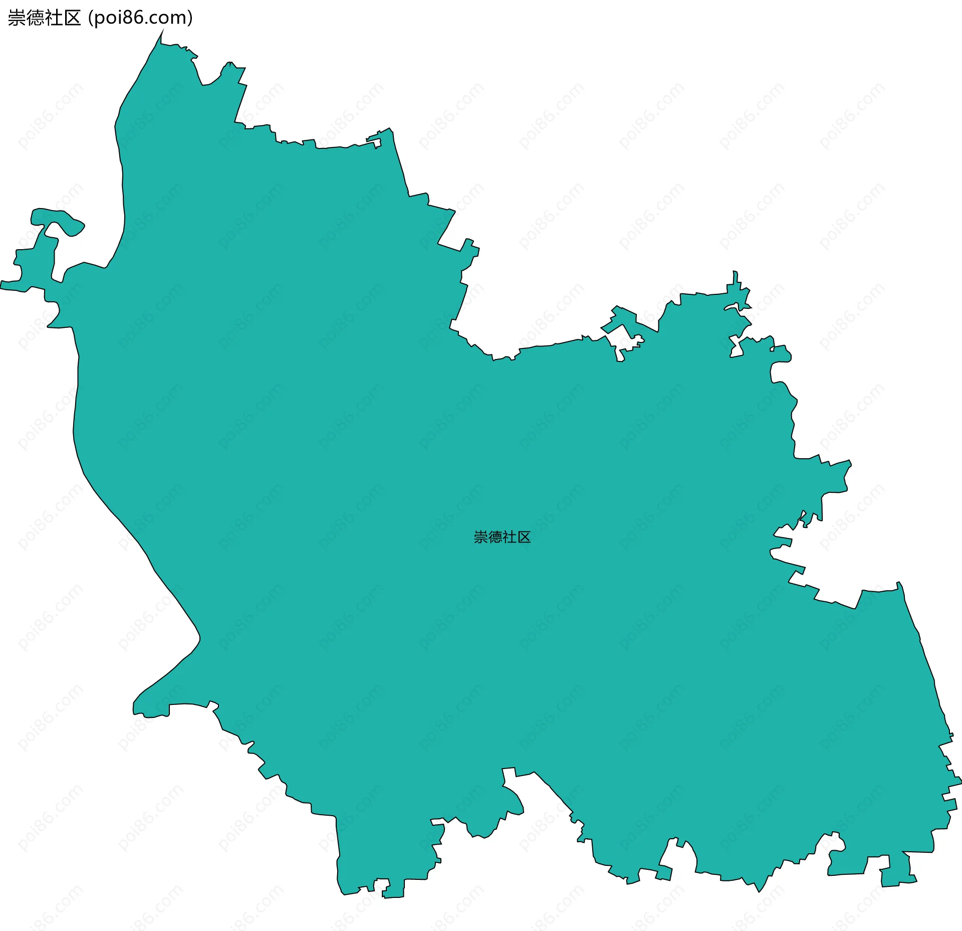 崇德社区边界地图