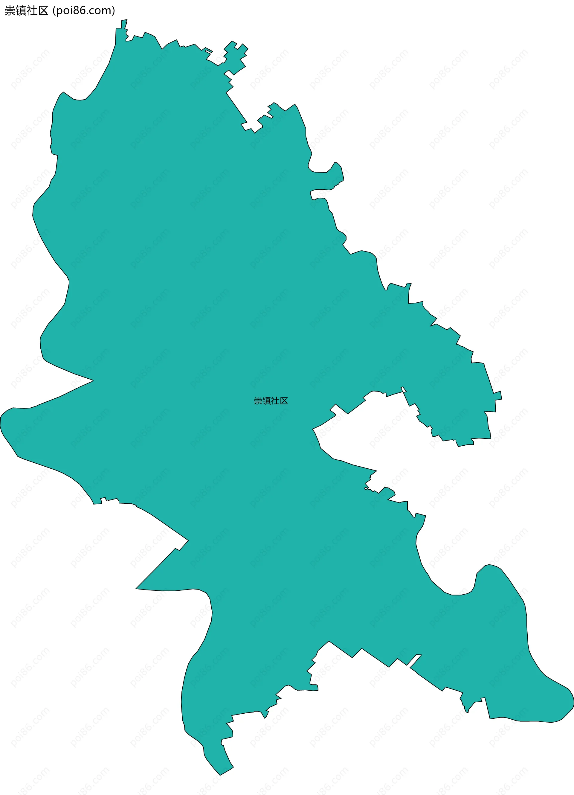 崇镇社区边界地图