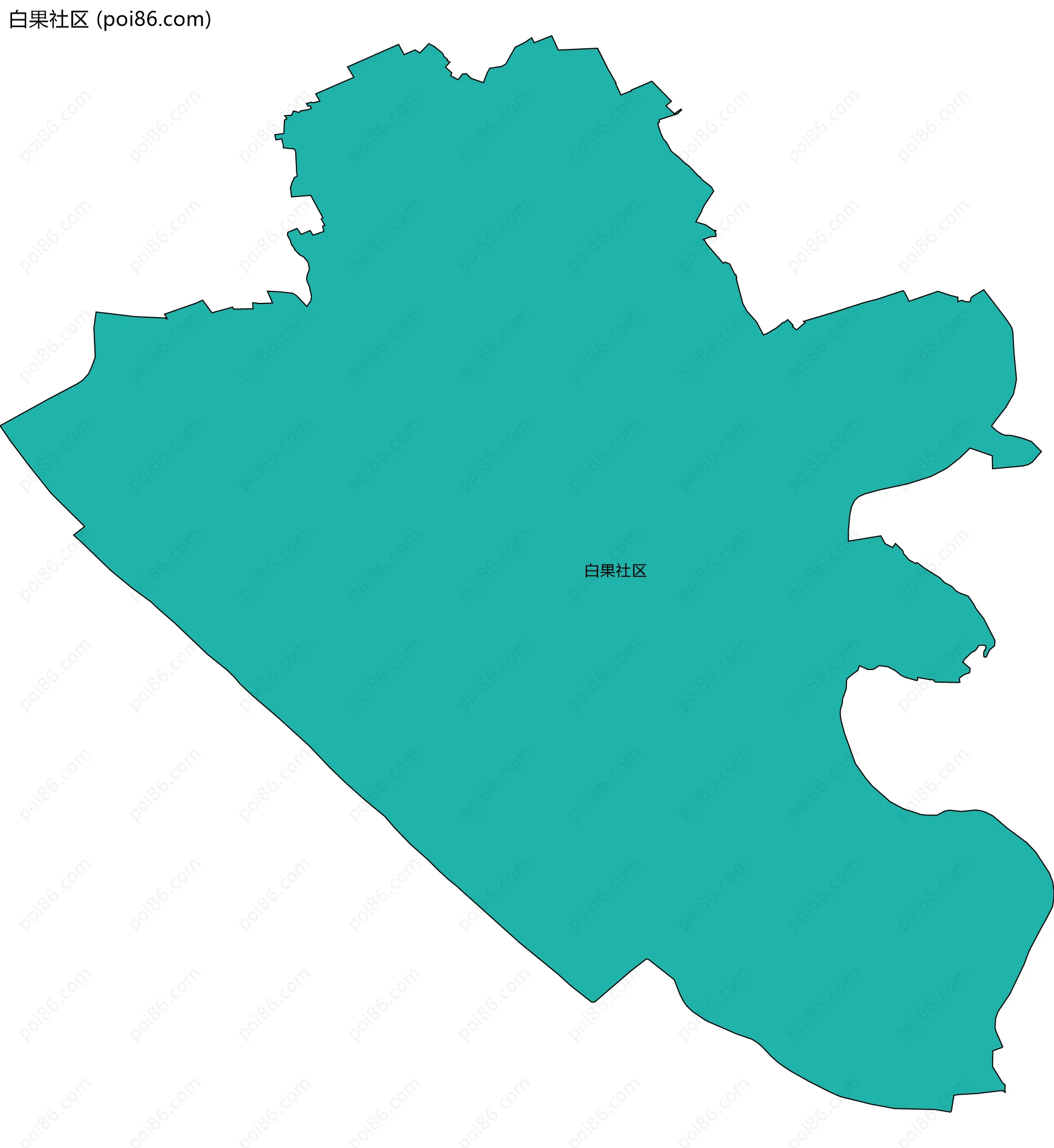 白果社区边界地图