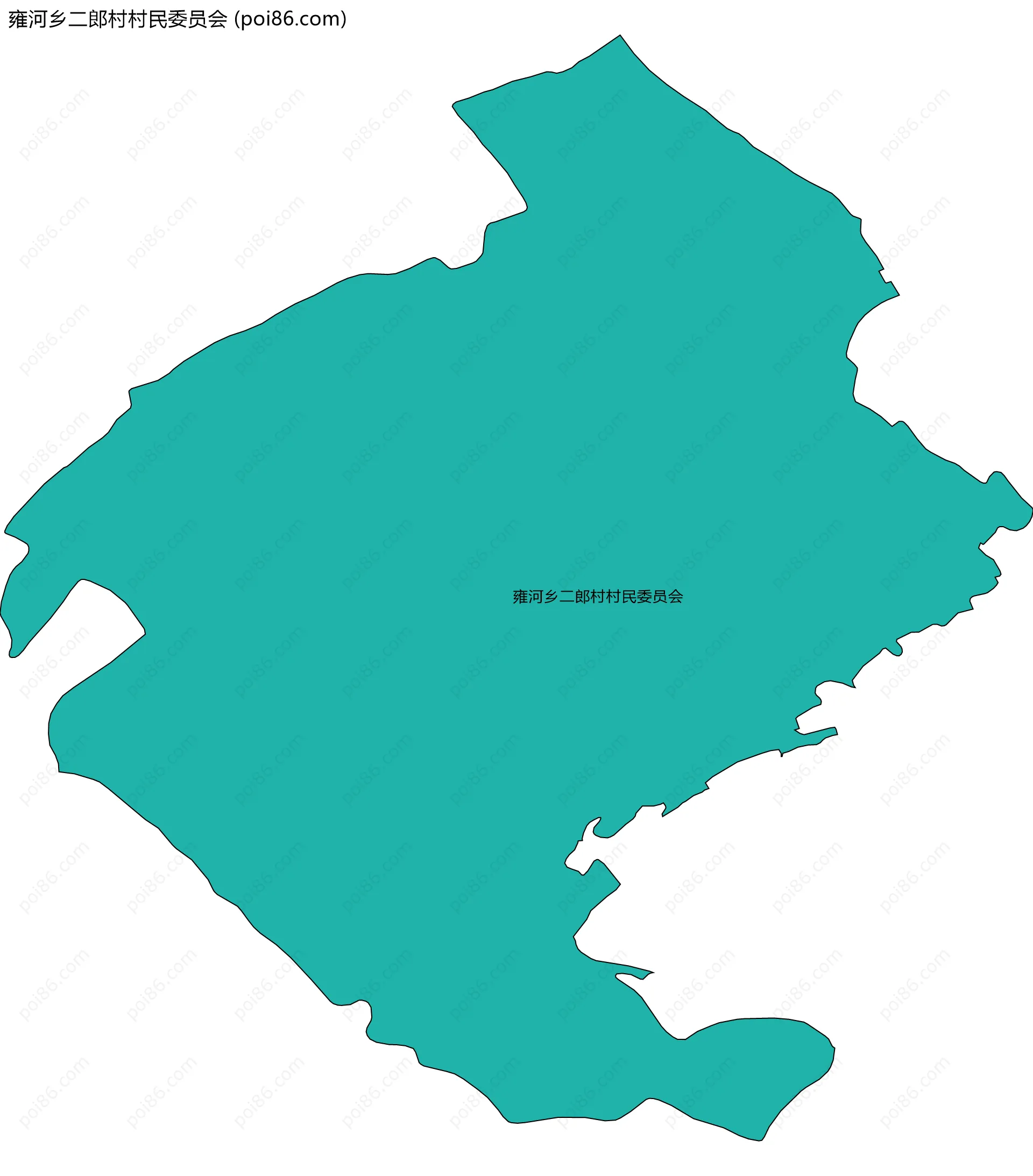 雍河乡二郎村村民委员会边界地图