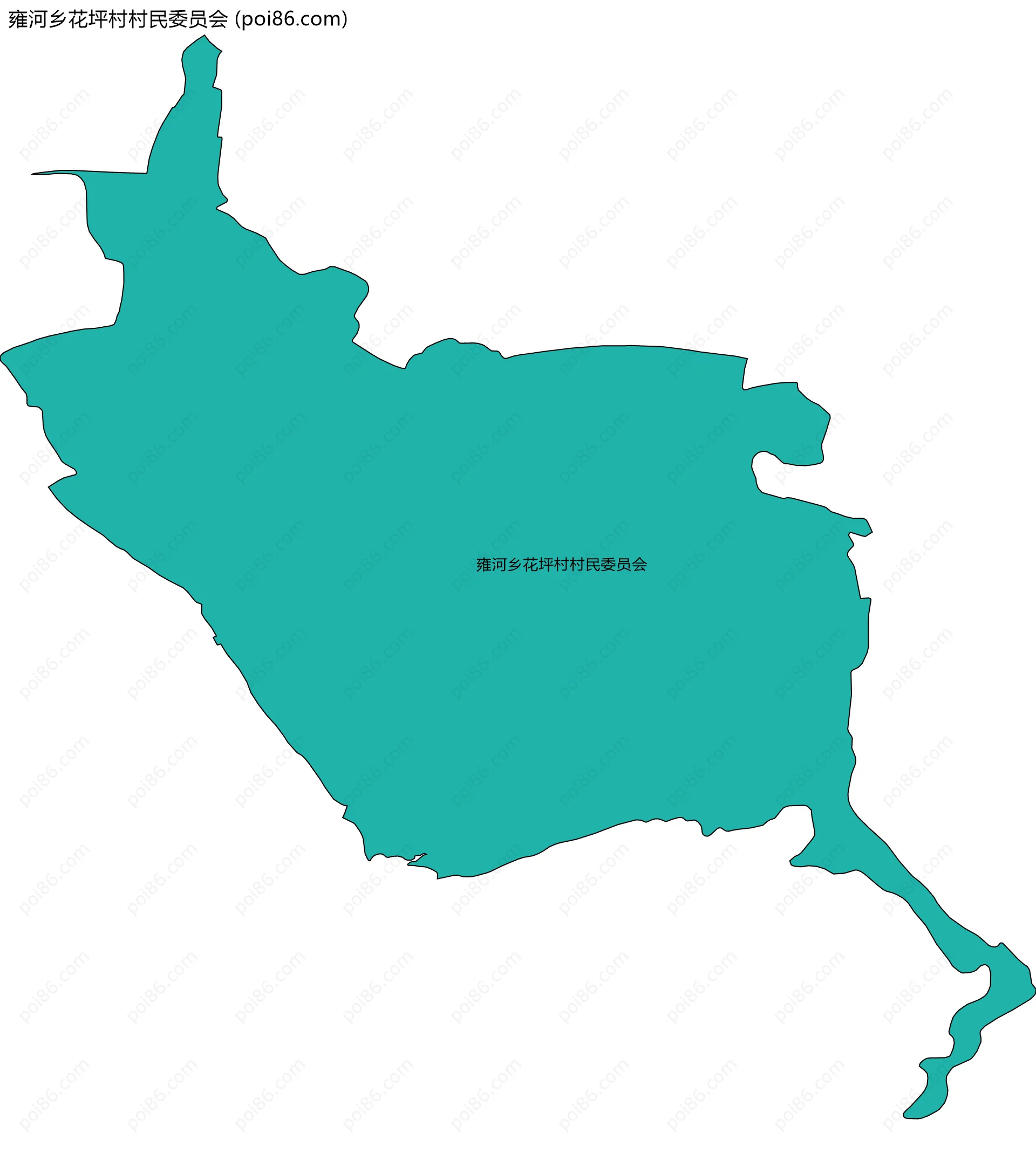 雍河乡花坪村村民委员会边界地图