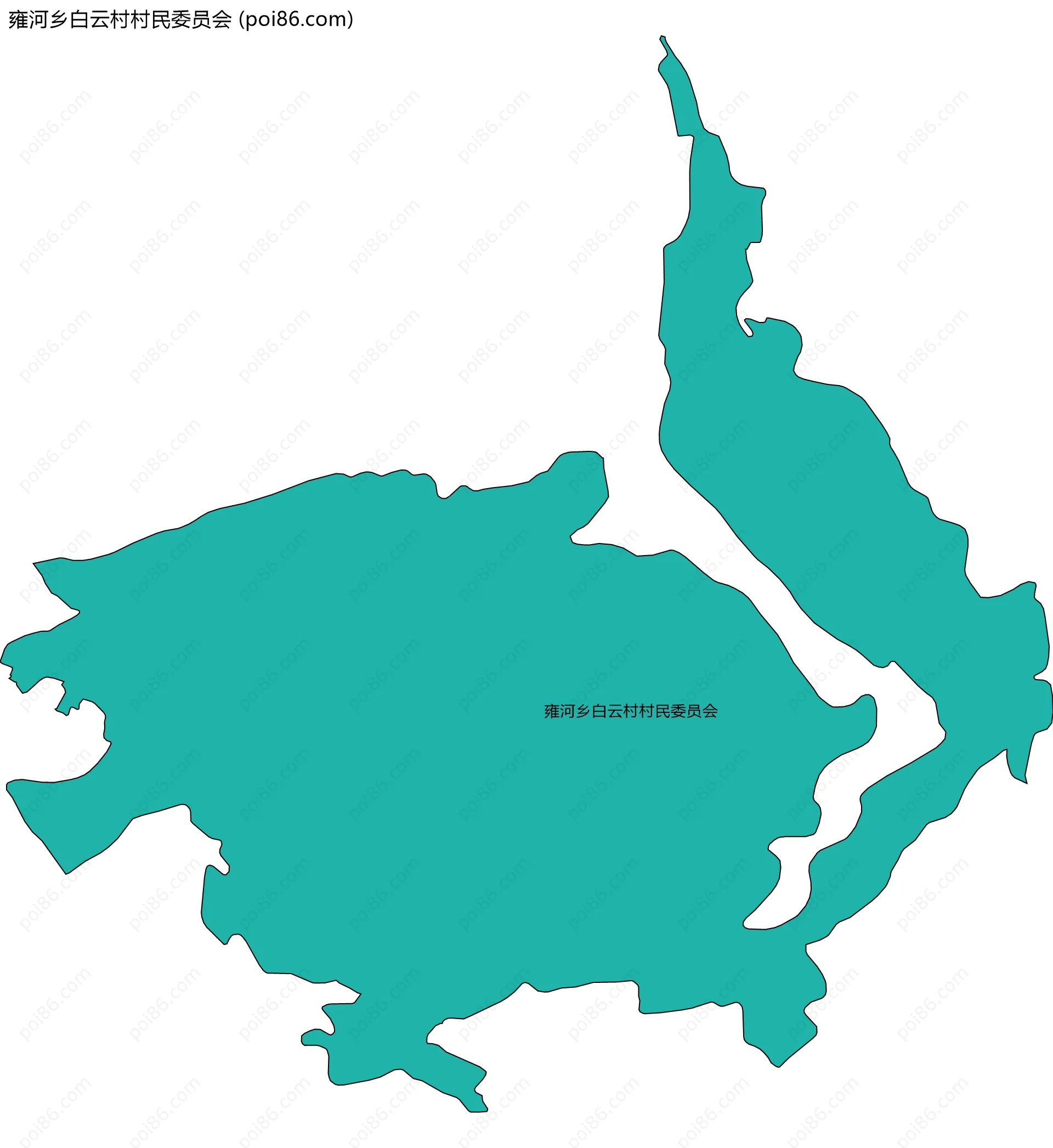 雍河乡白云村村民委员会边界地图
