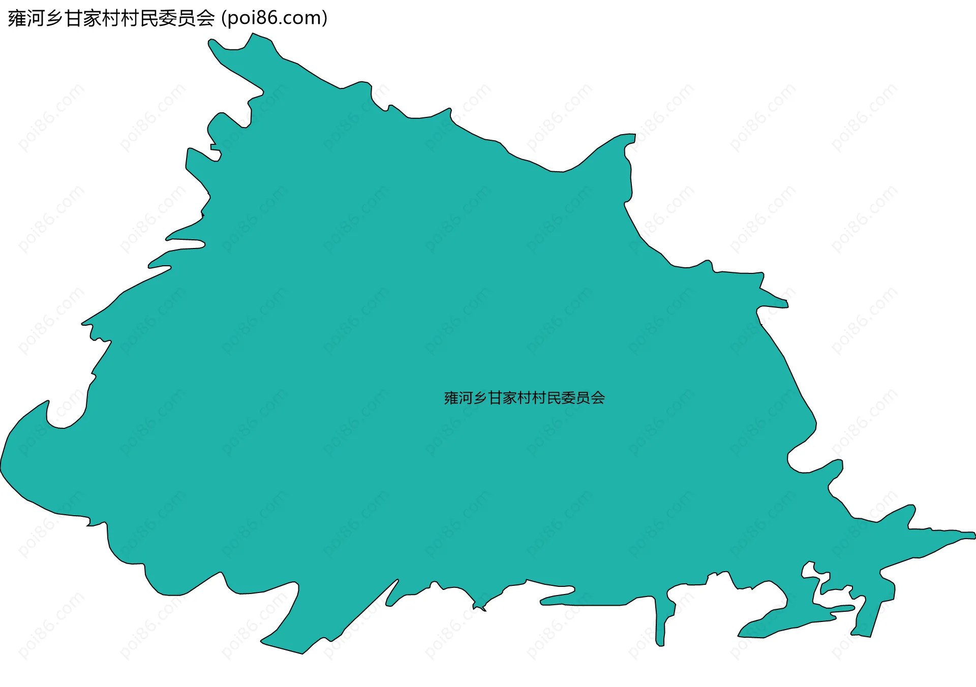 雍河乡甘家村村民委员会边界地图