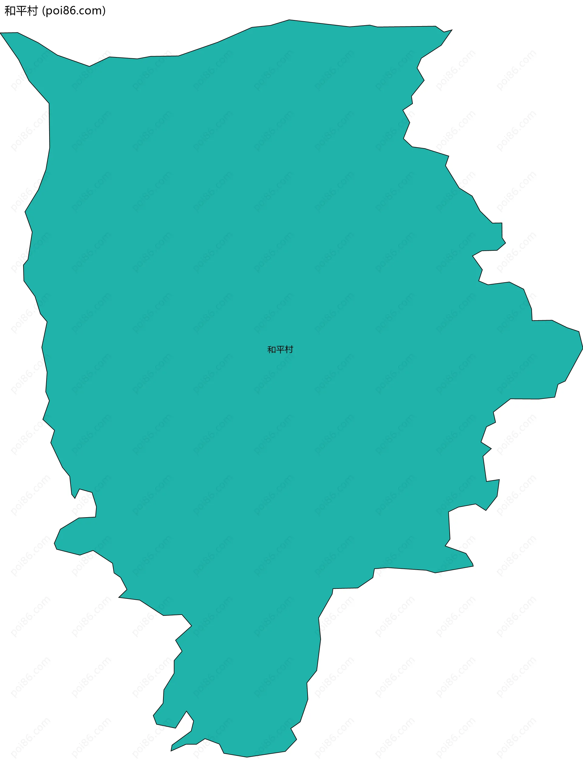 和平村边界地图