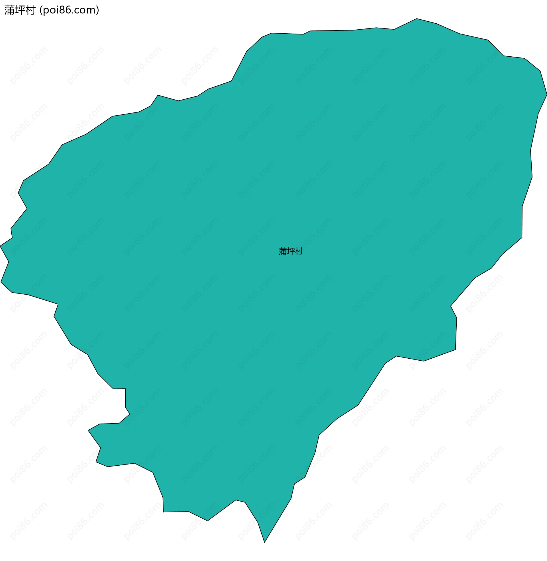 蒲坪村边界地图