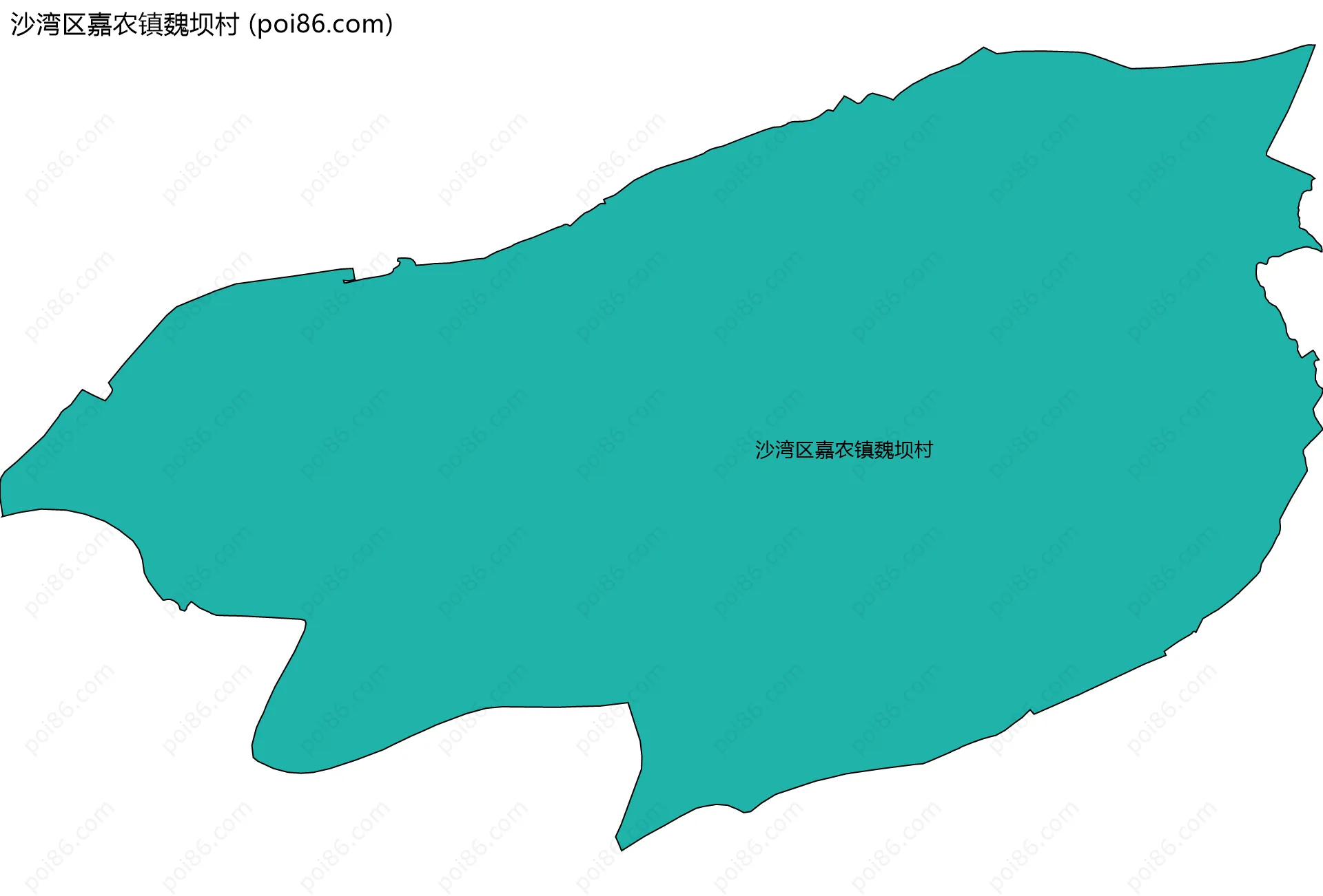 沙湾区嘉农镇魏坝村边界地图