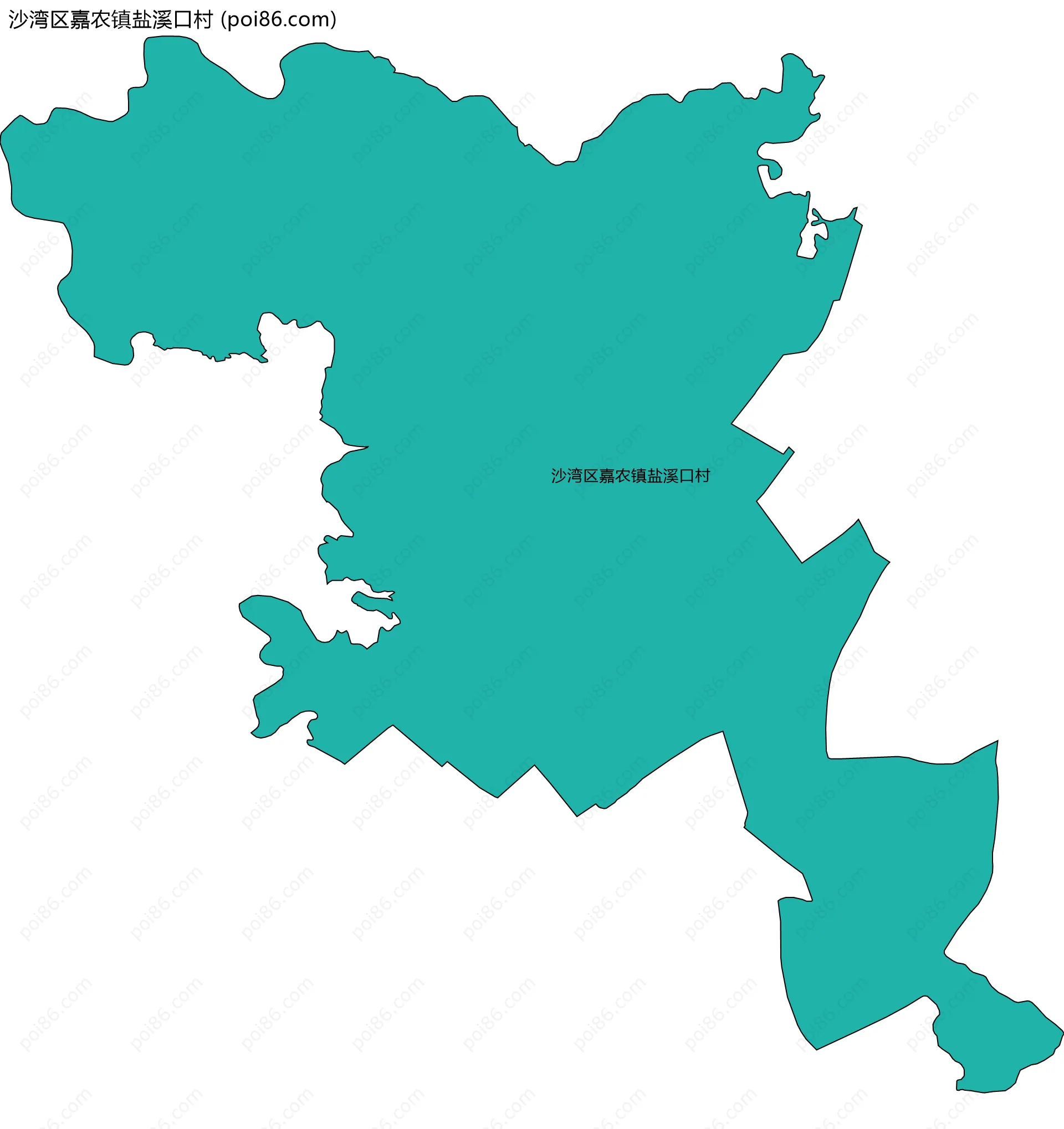 沙湾区嘉农镇盐溪口村边界地图