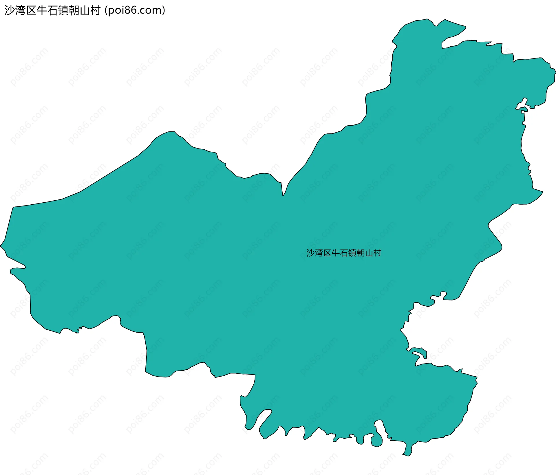 沙湾区牛石镇朝山村边界地图