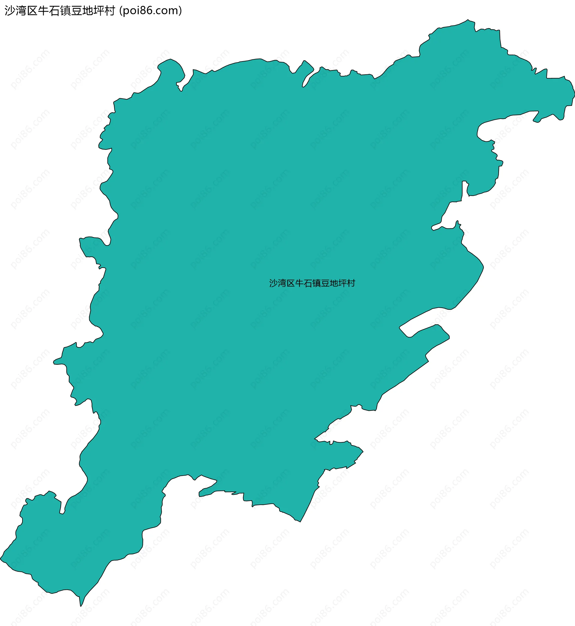 沙湾区牛石镇豆地坪村边界地图