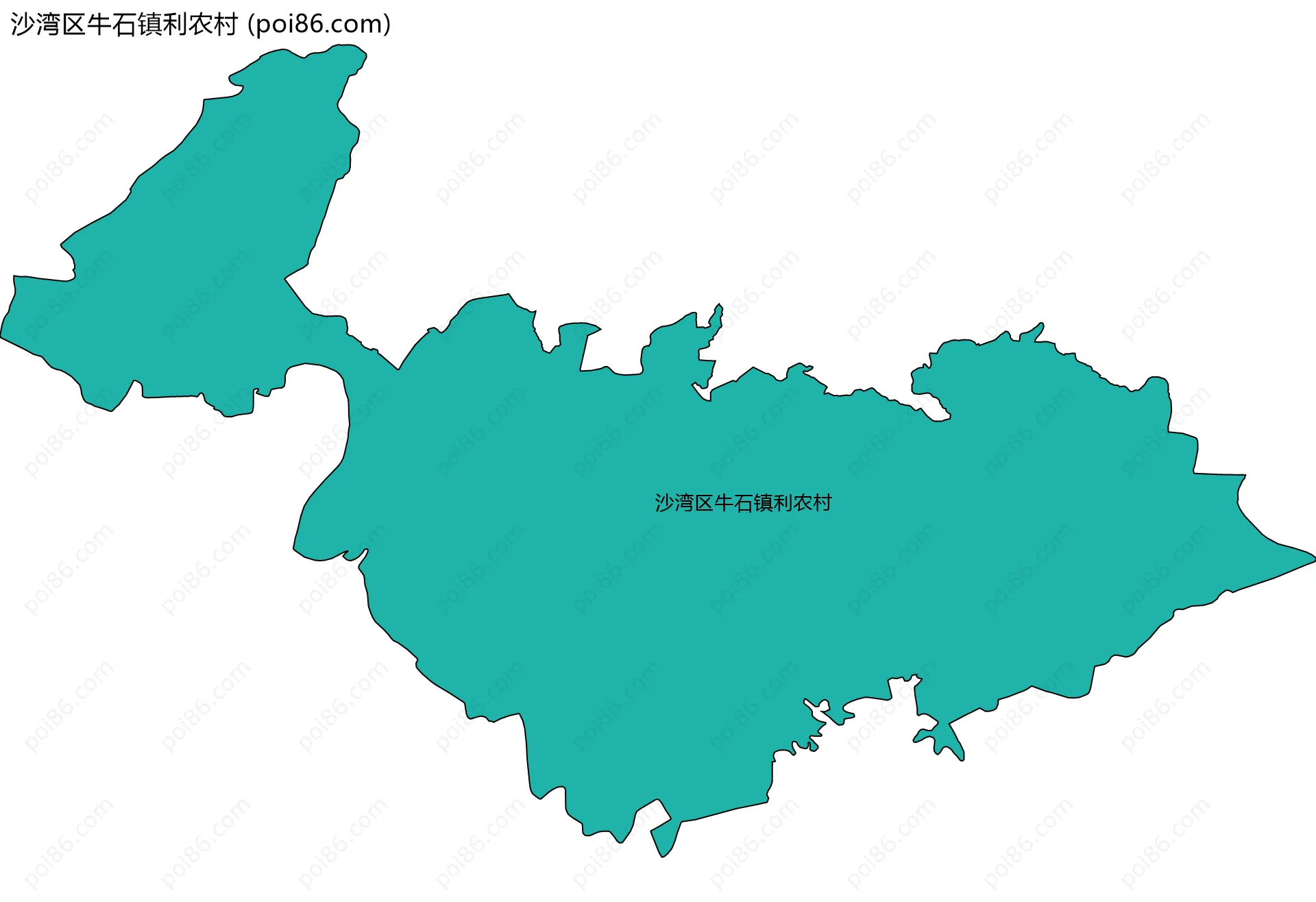 沙湾区牛石镇利农村边界地图