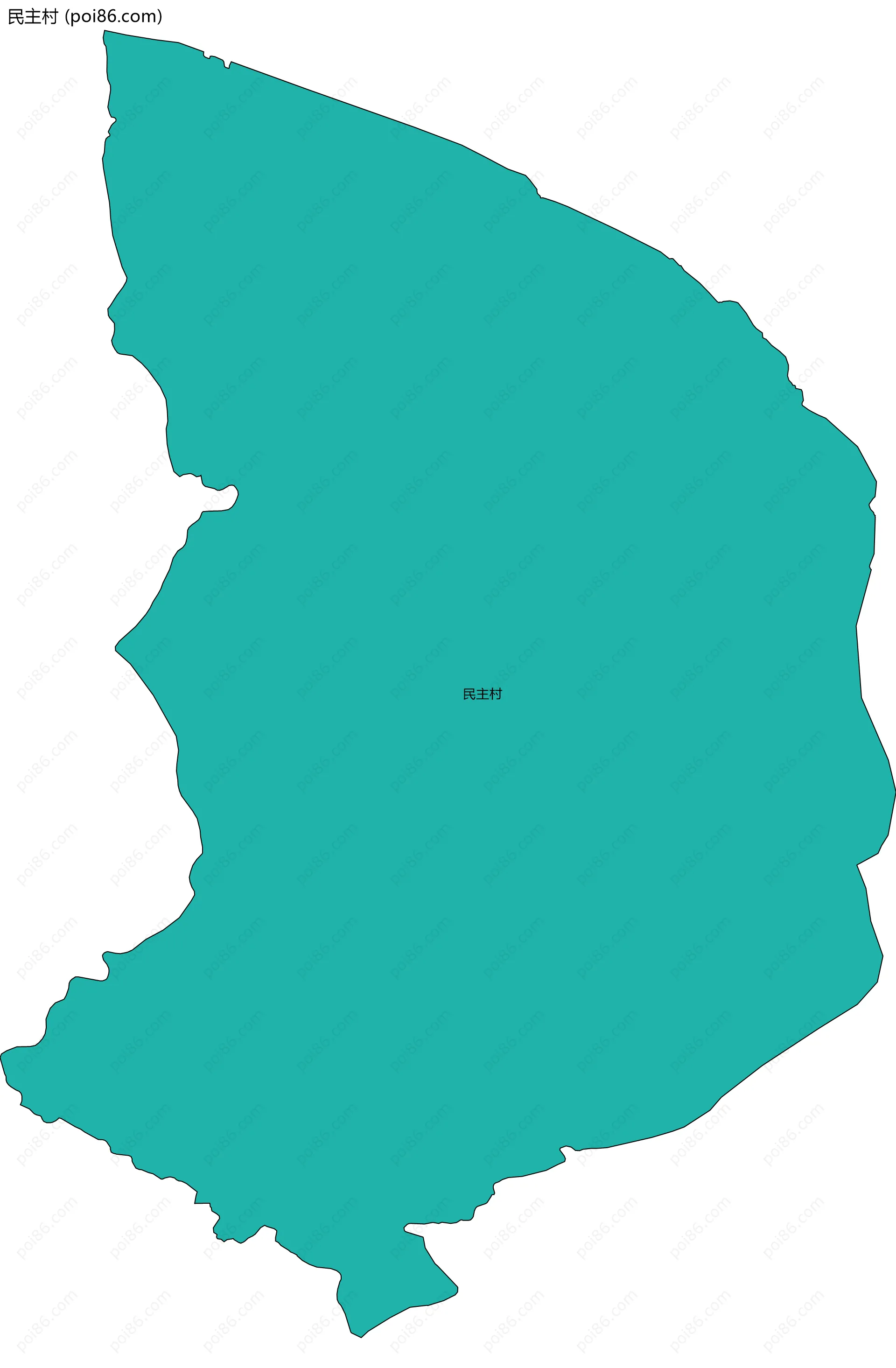 民主村边界地图