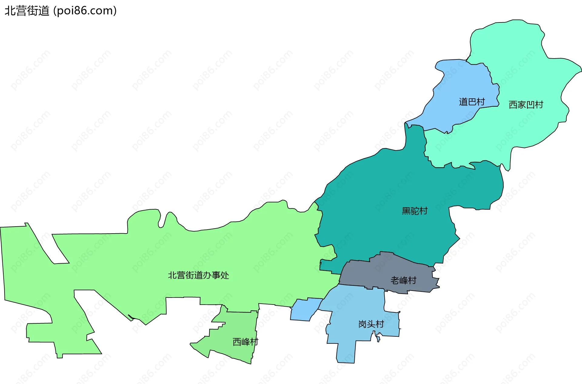 北营街道边界地图(五级行政区划)