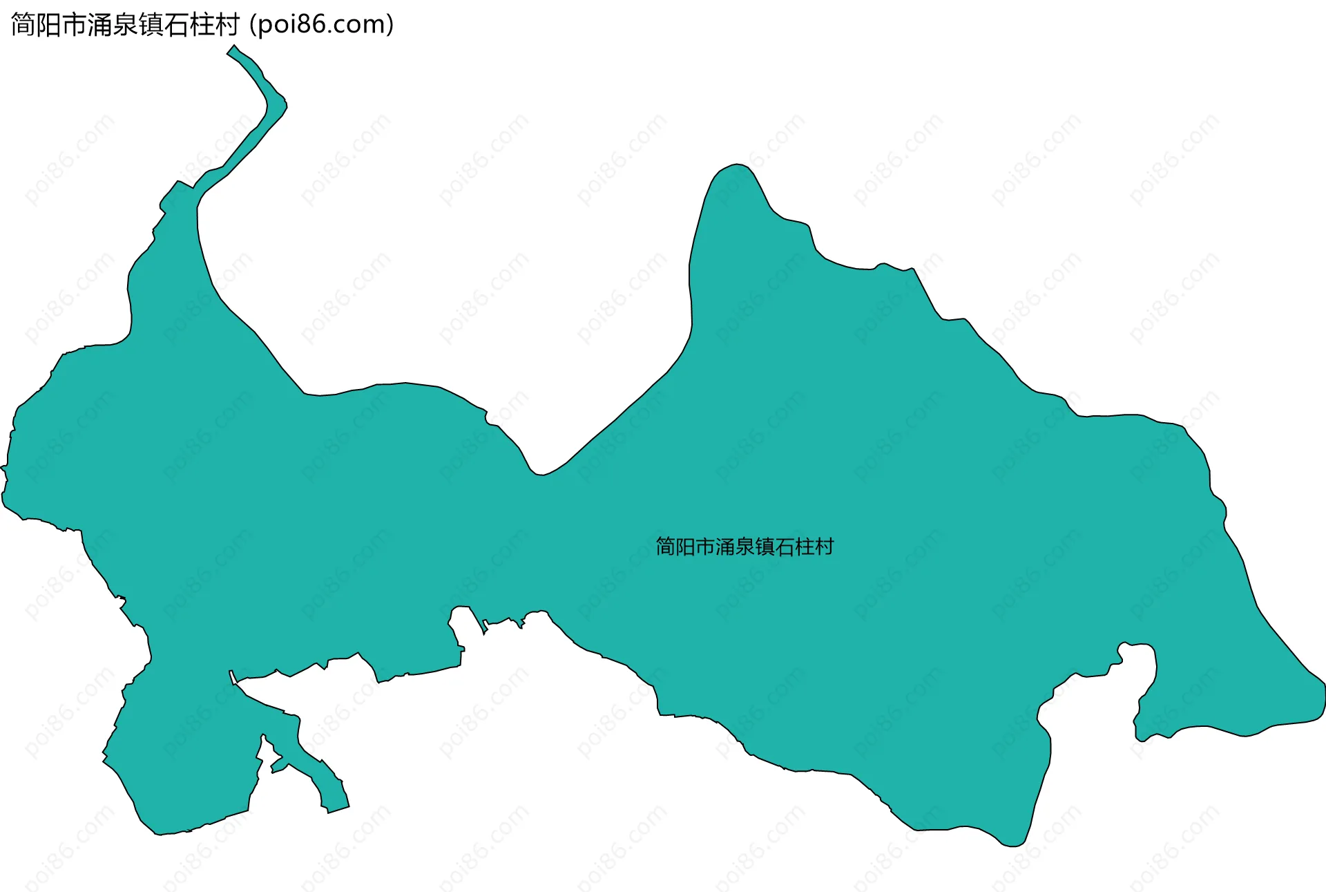 简阳市涌泉镇石柱村边界地图