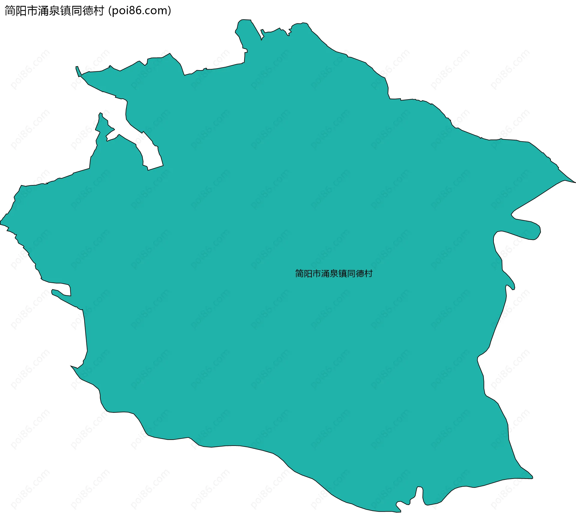 简阳市涌泉镇同德村边界地图