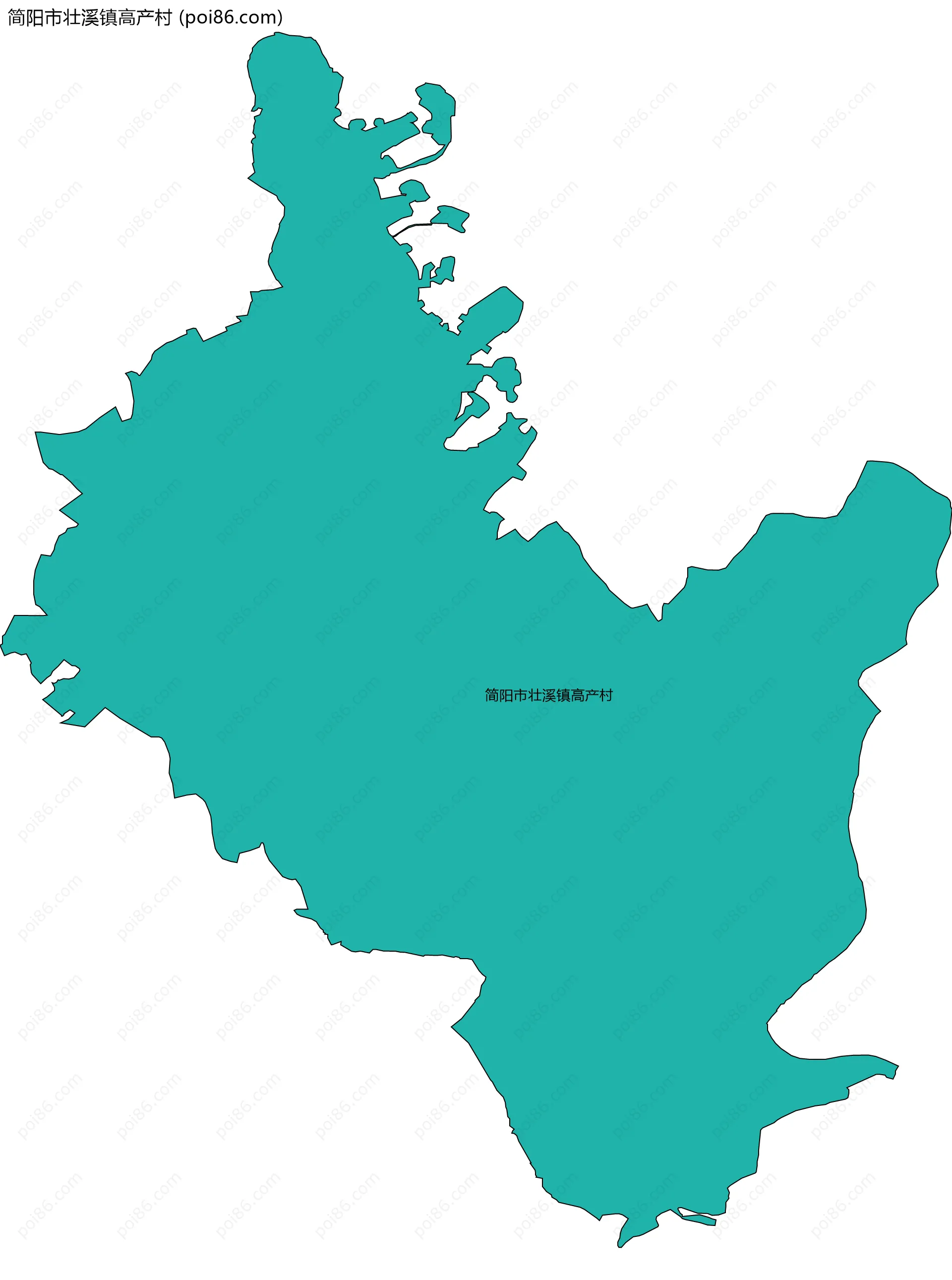 简阳市壮溪镇高产村边界地图