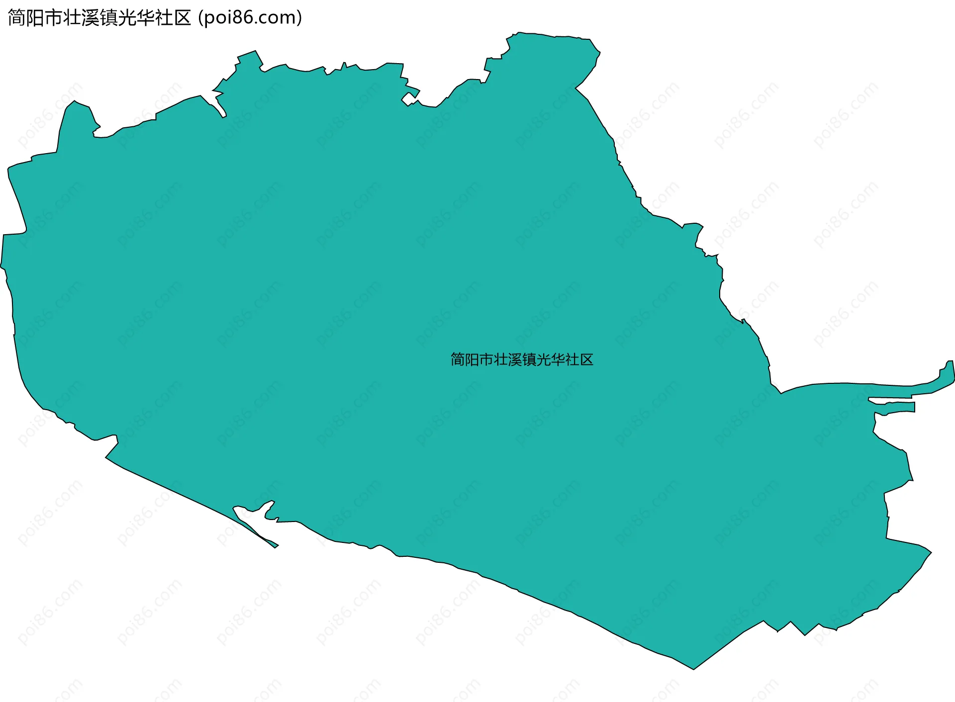 简阳市壮溪镇光华社区边界地图