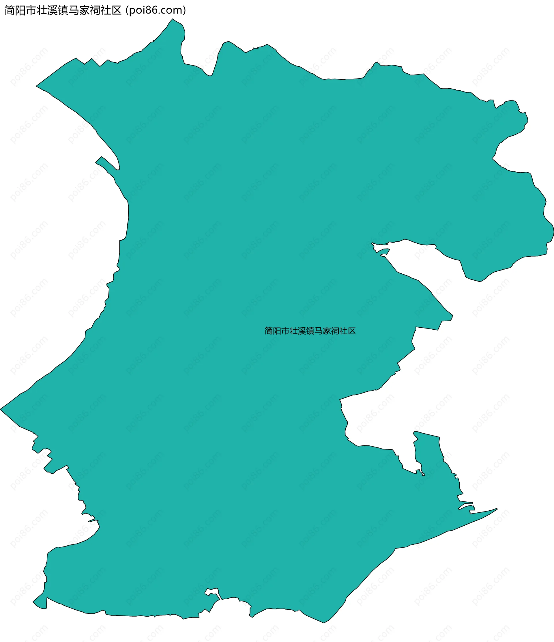 简阳市壮溪镇马家祠社区边界地图