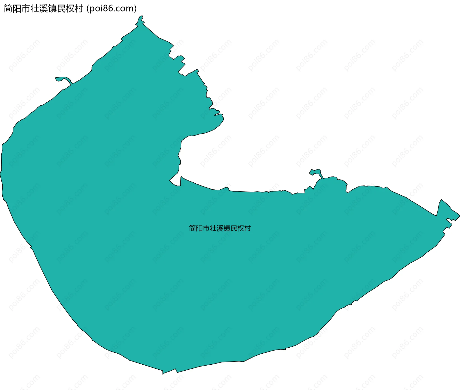 简阳市壮溪镇民权村边界地图
