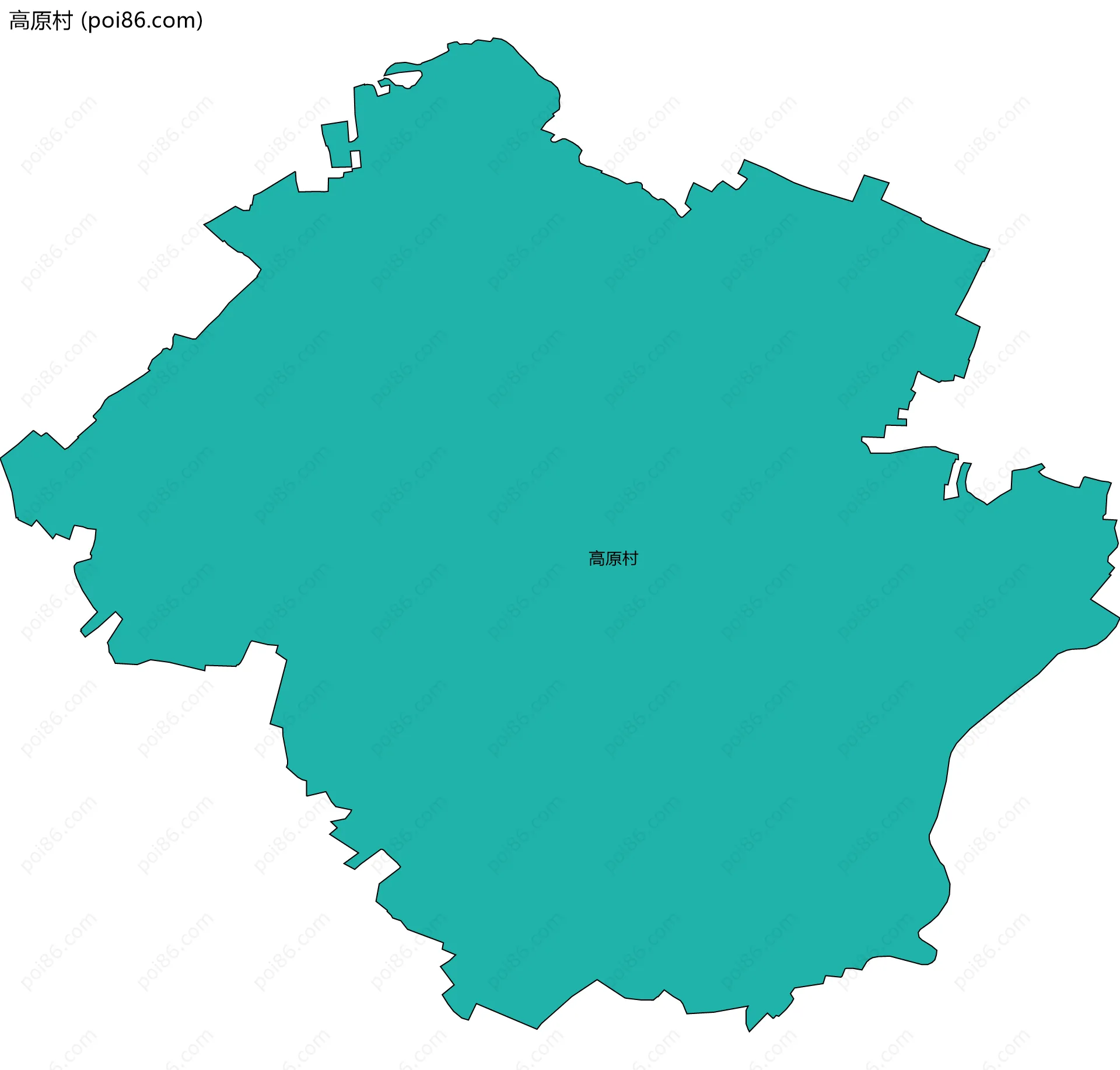 高原村边界地图