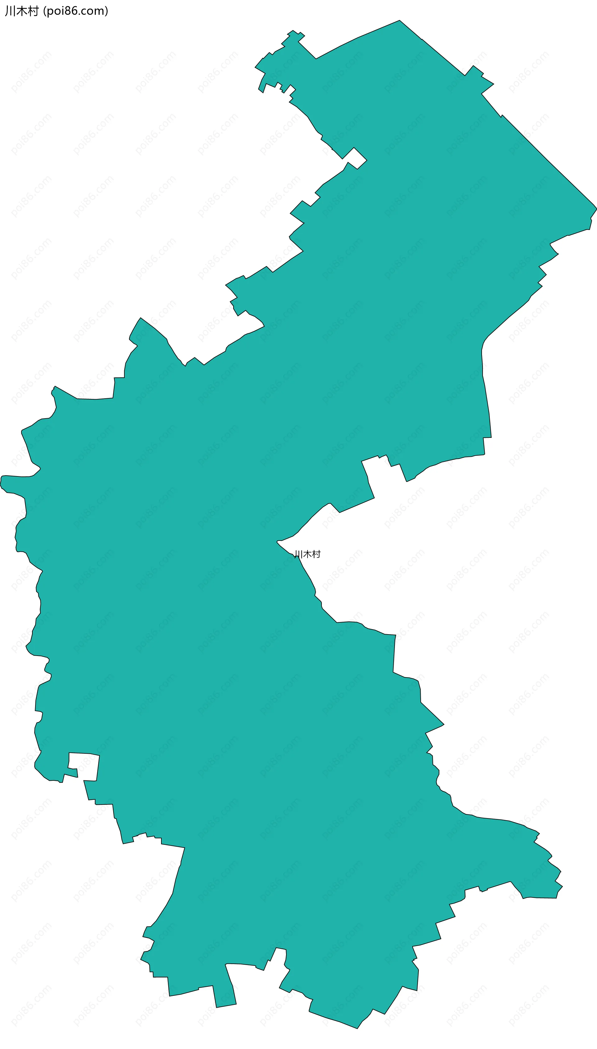 川木村边界地图