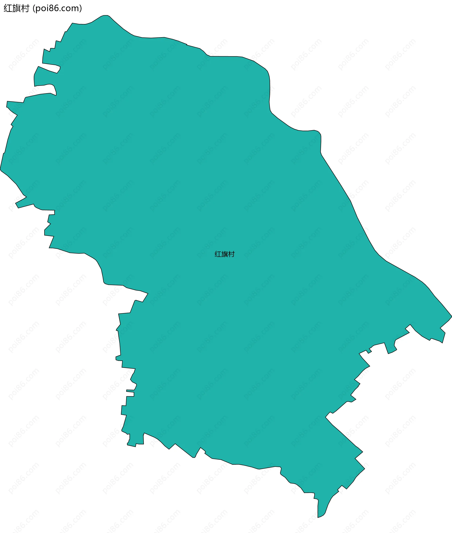 红旗村边界地图