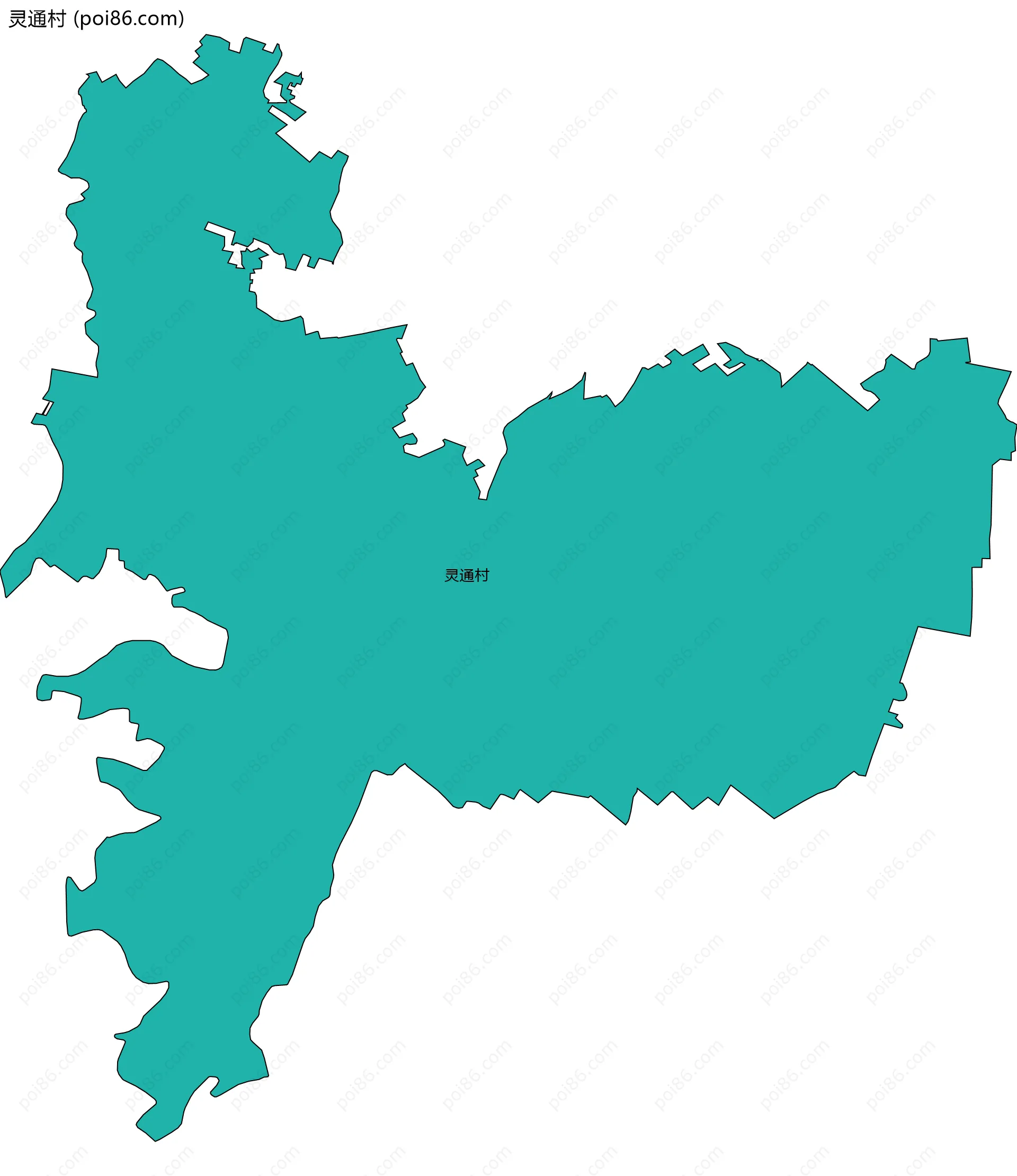 灵通村边界地图
