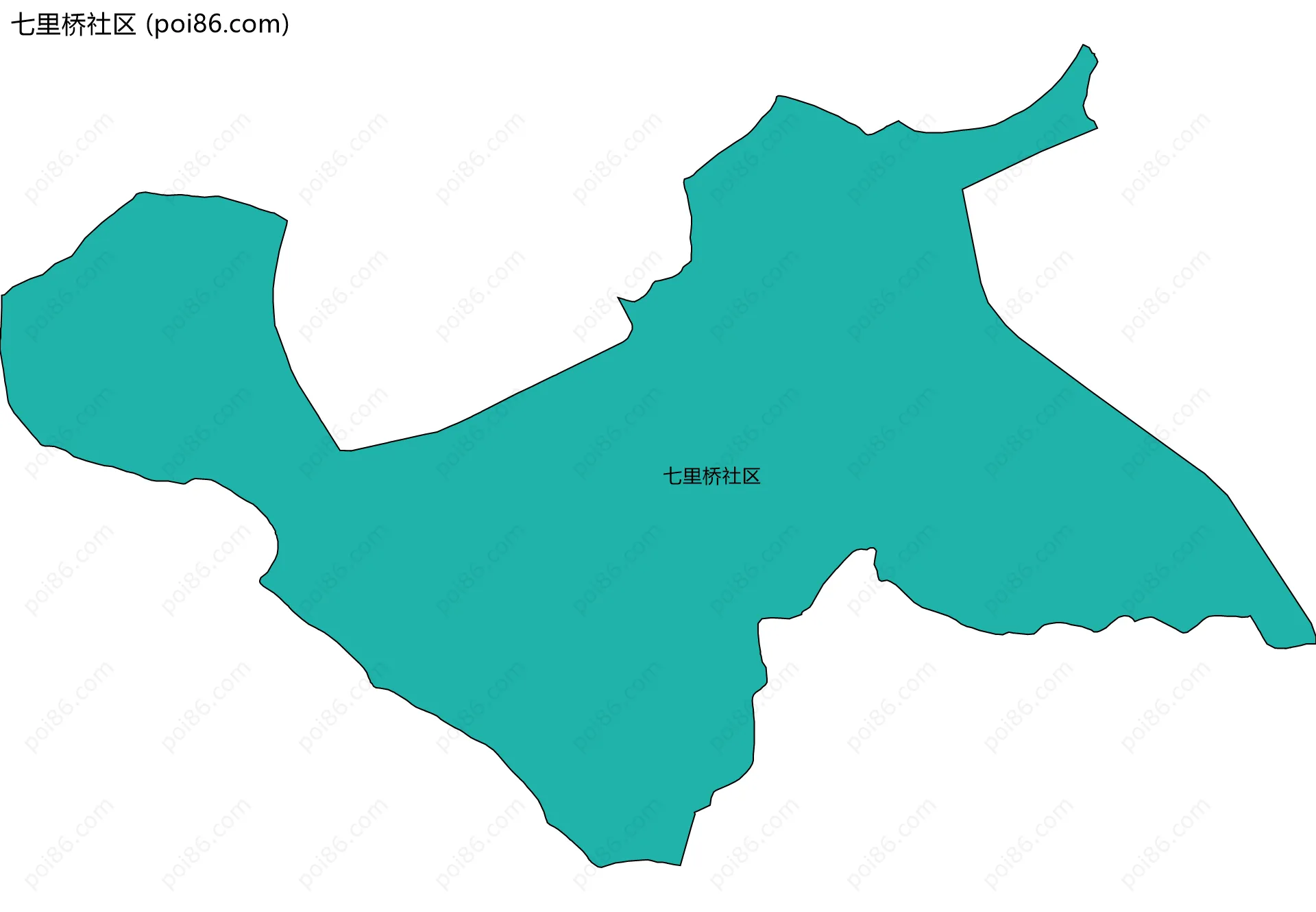 七里桥社区边界地图