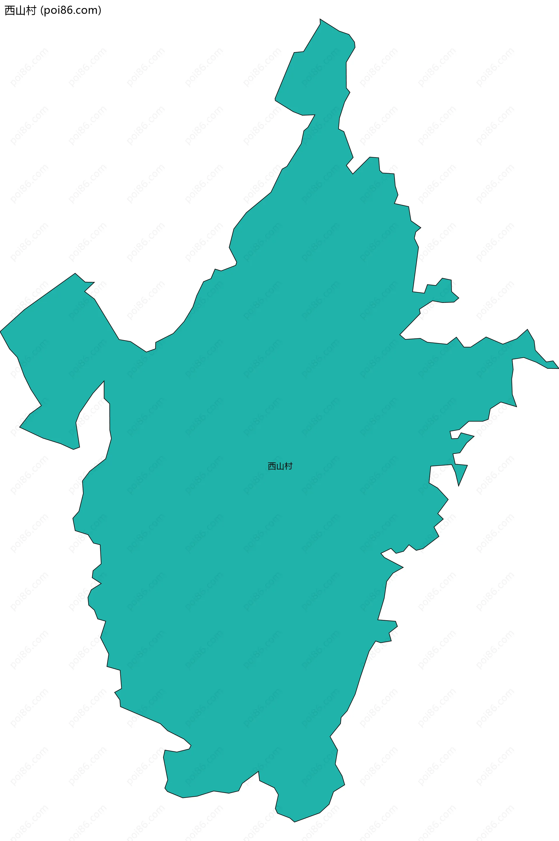 西山村边界地图