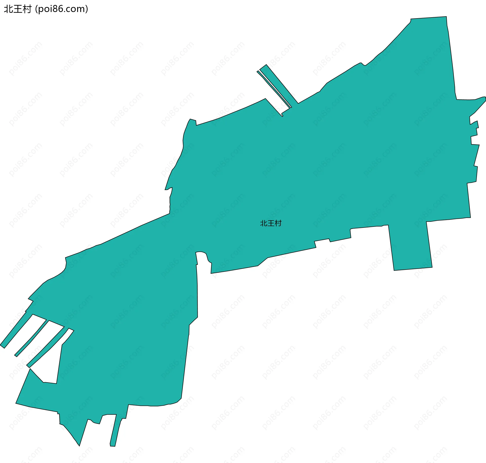 北王村边界地图