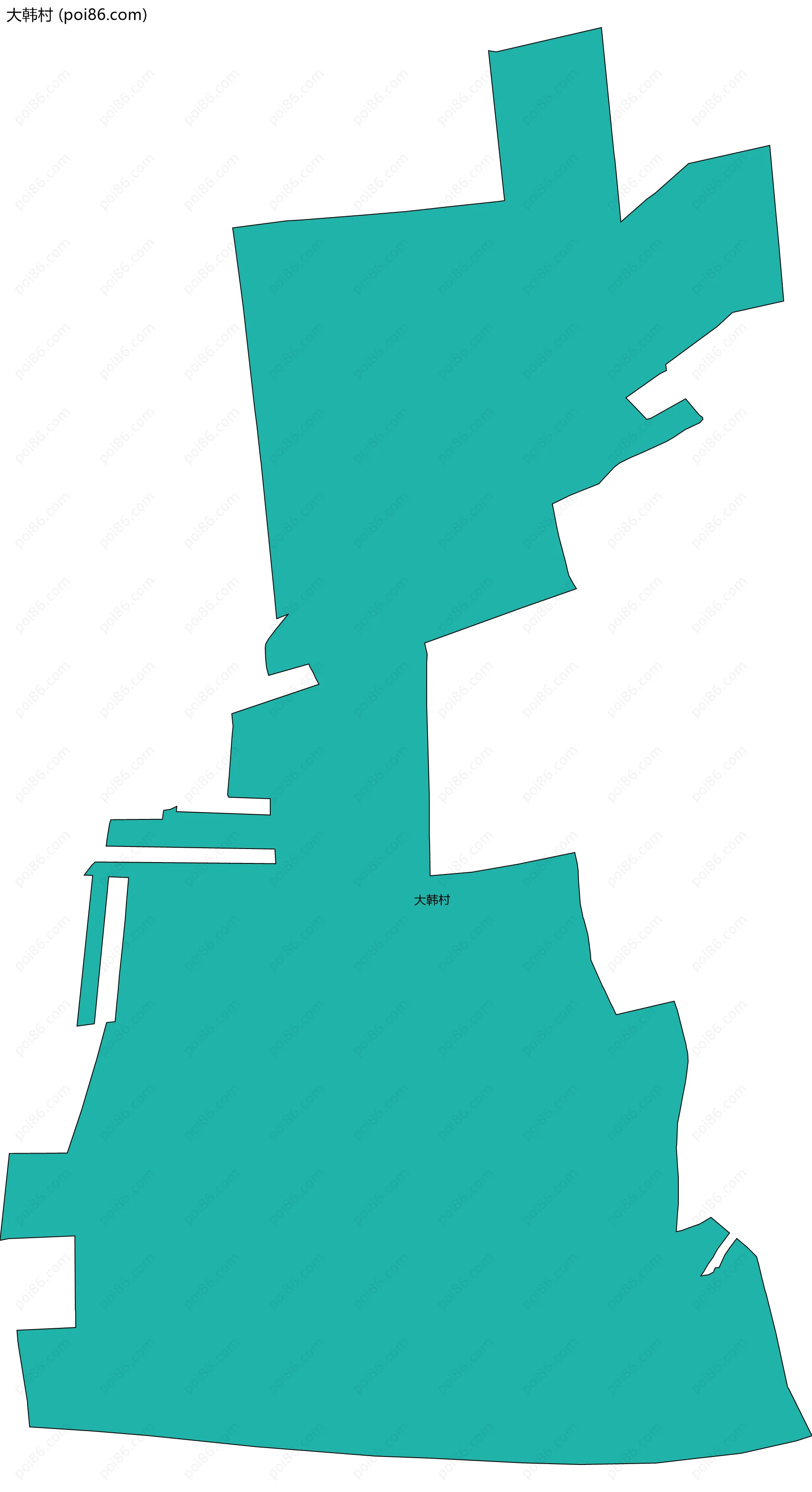 大韩村边界地图