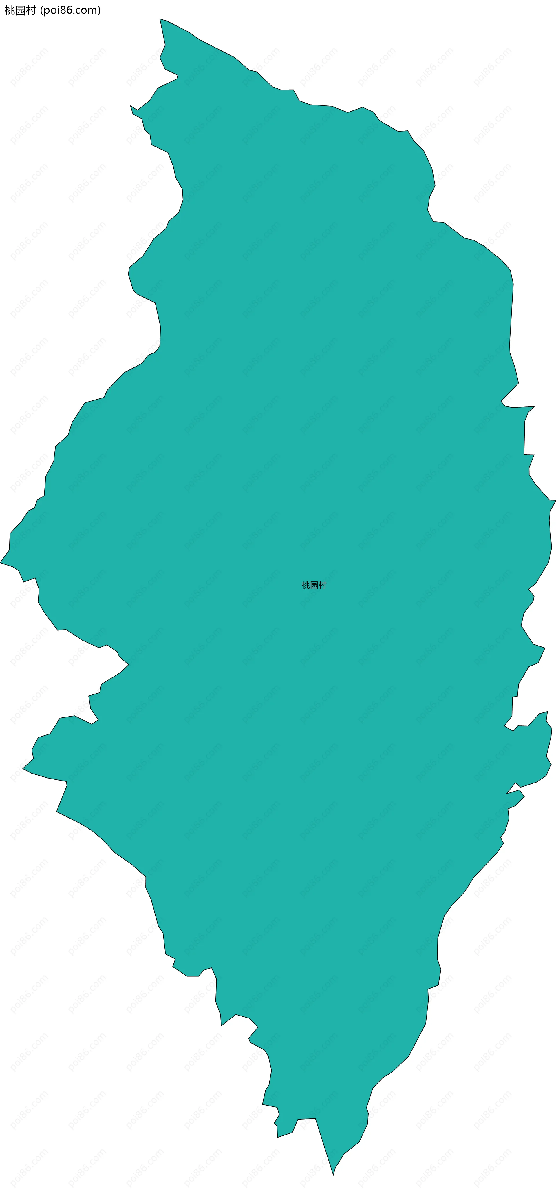 桃园村边界地图