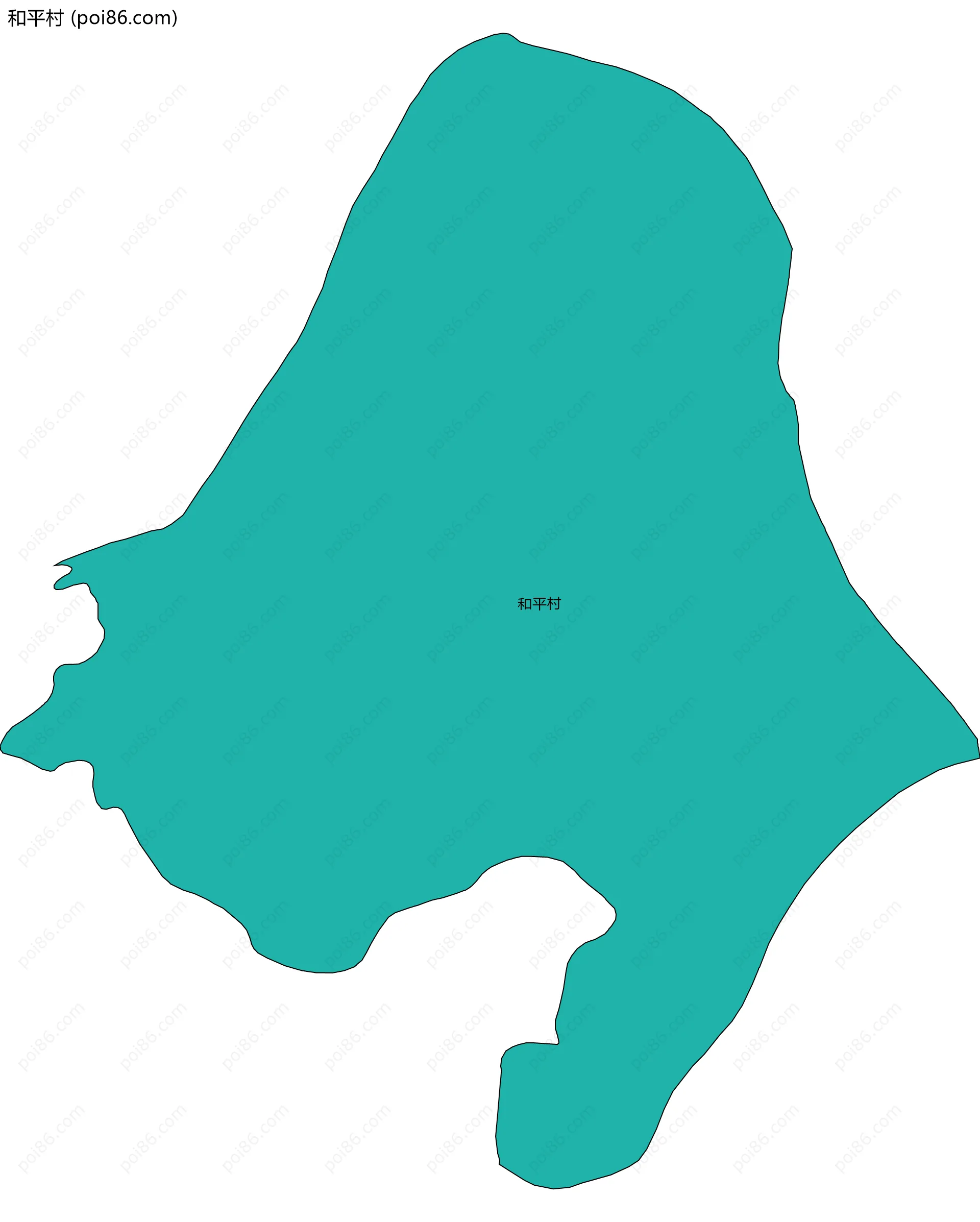 和平村边界地图