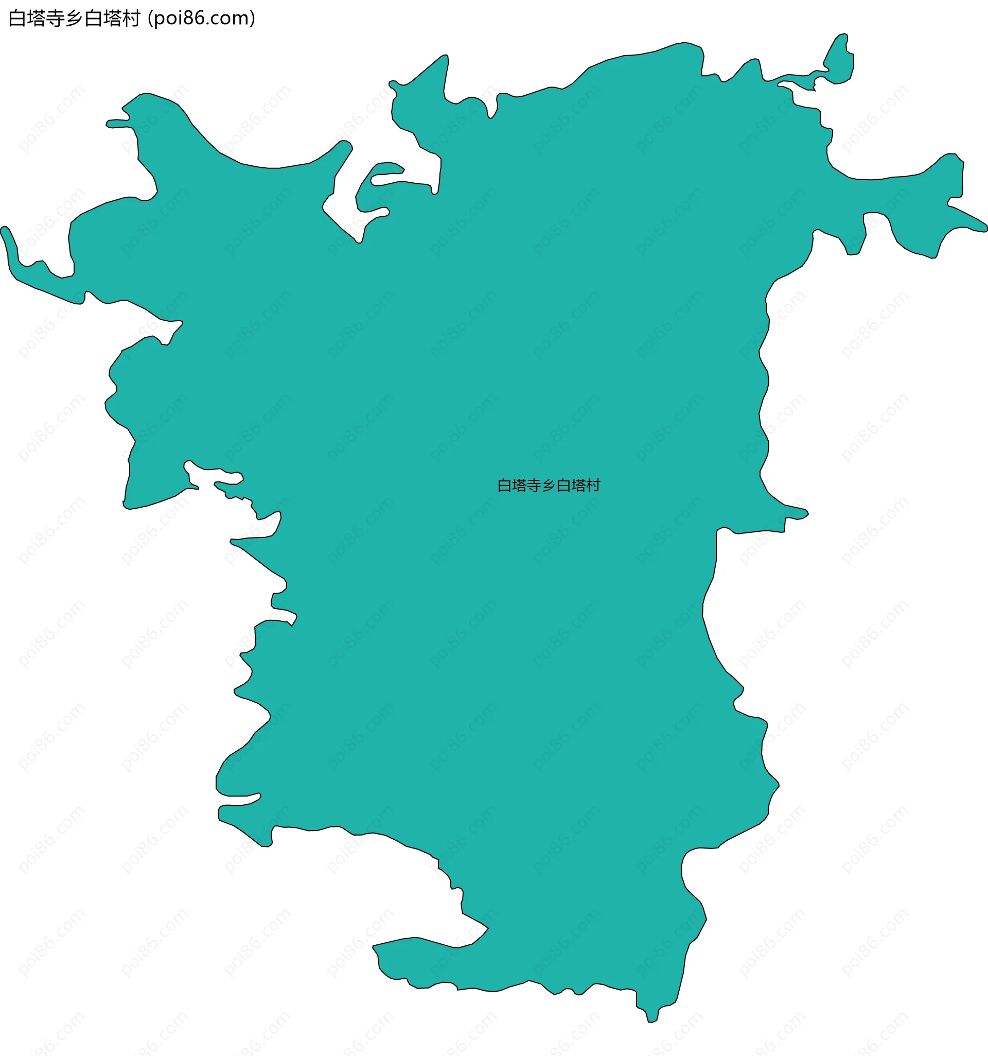 白塔寺乡白塔村边界地图