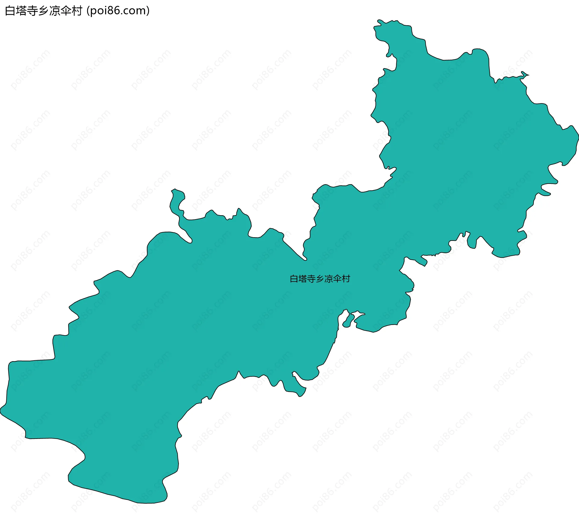 白塔寺乡凉伞村边界地图