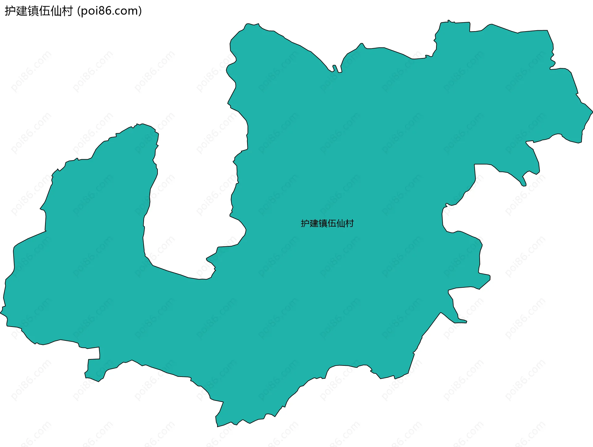护建镇伍仙村边界地图