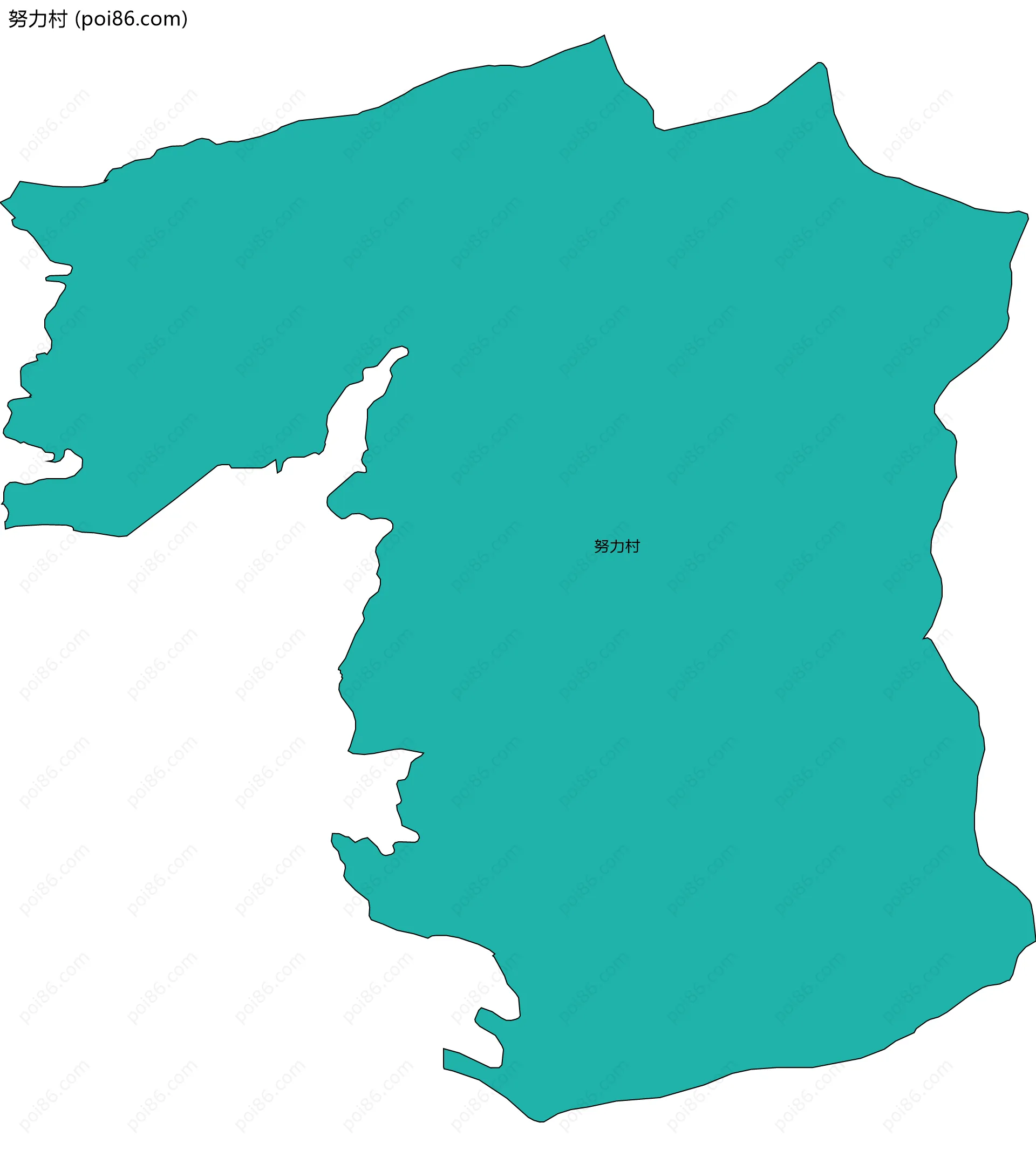 努力村边界地图