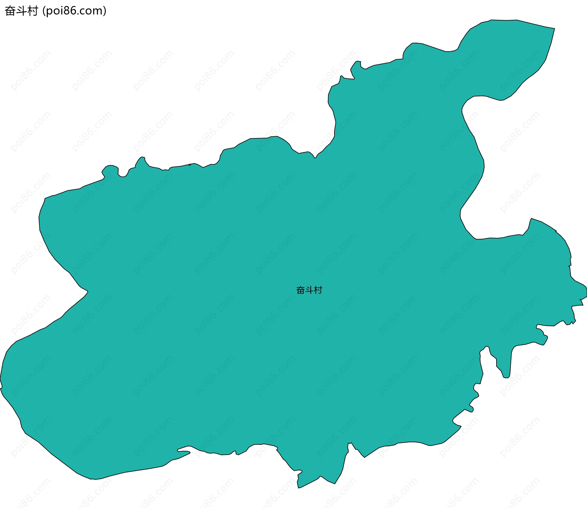 奋斗村边界地图