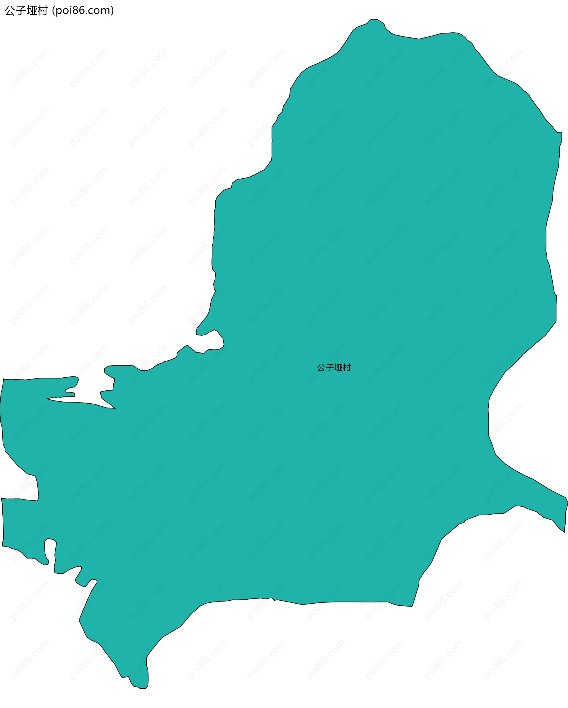 公子垭村边界地图