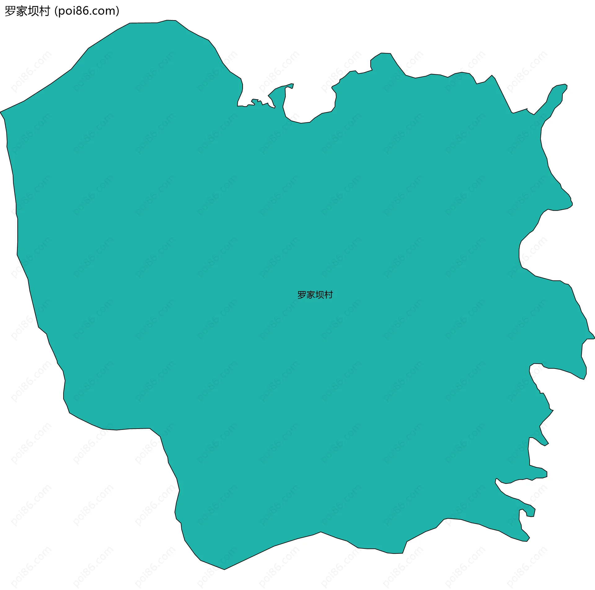 罗家坝村边界地图