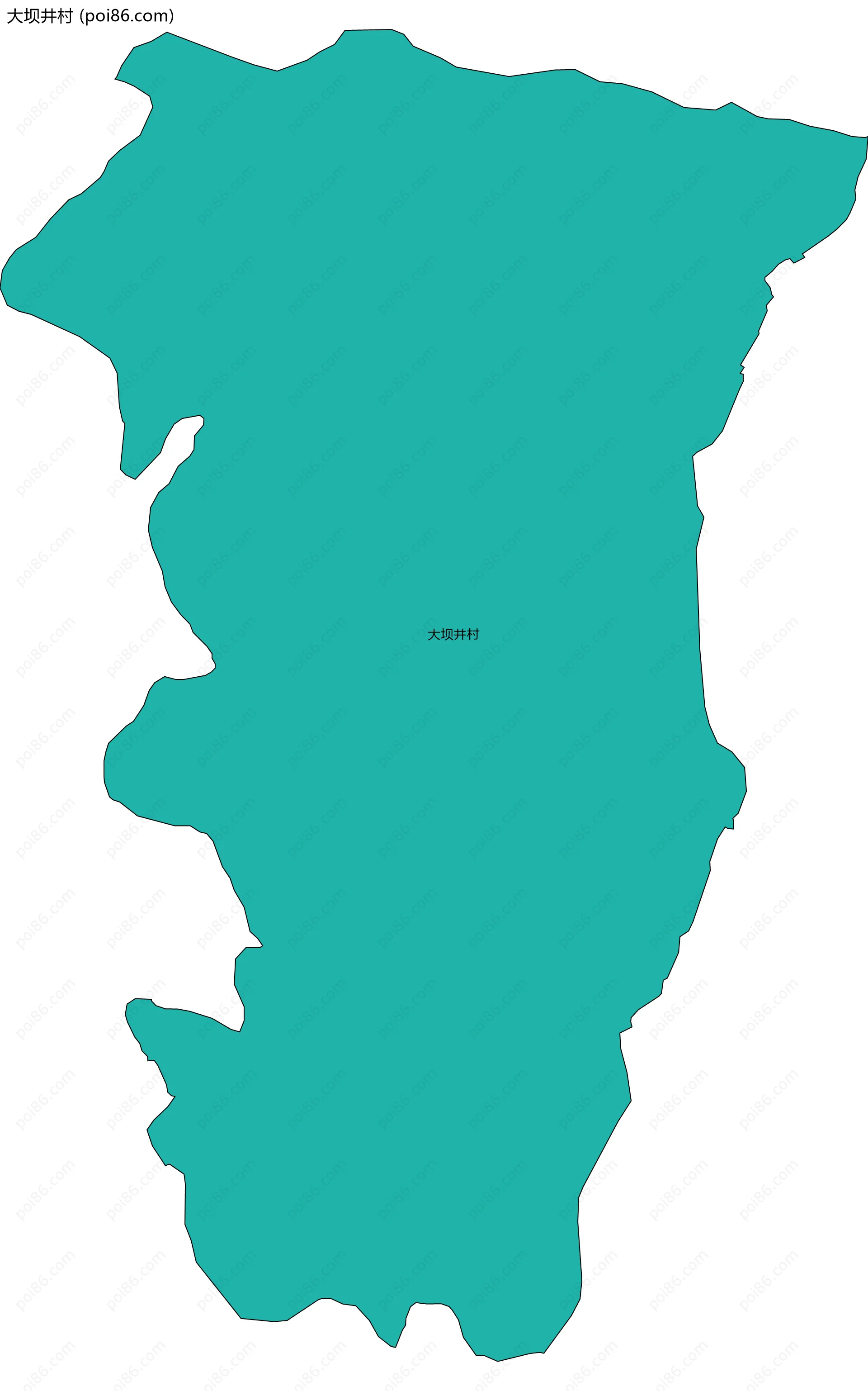 大坝井村边界地图