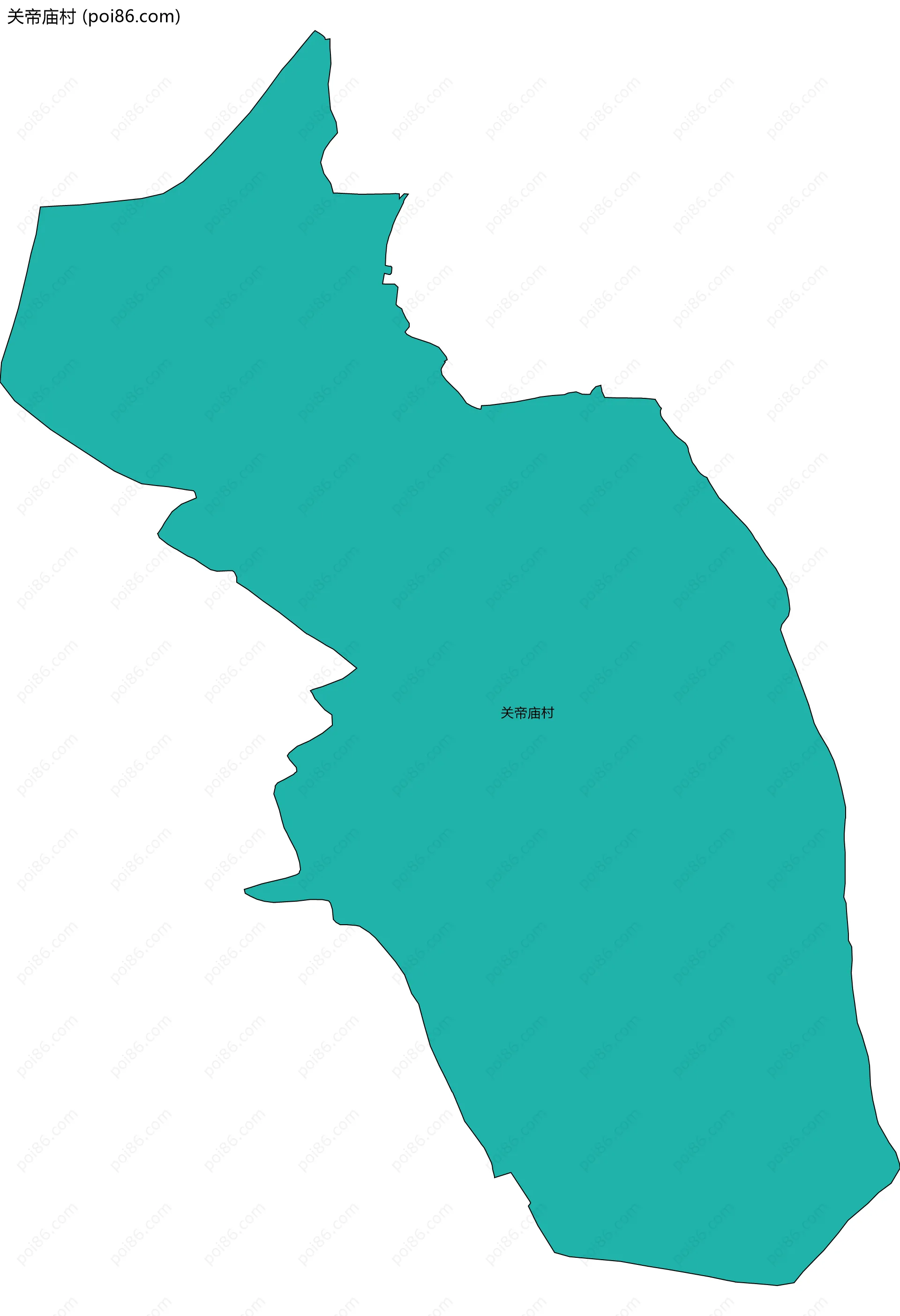 关帝庙村边界地图