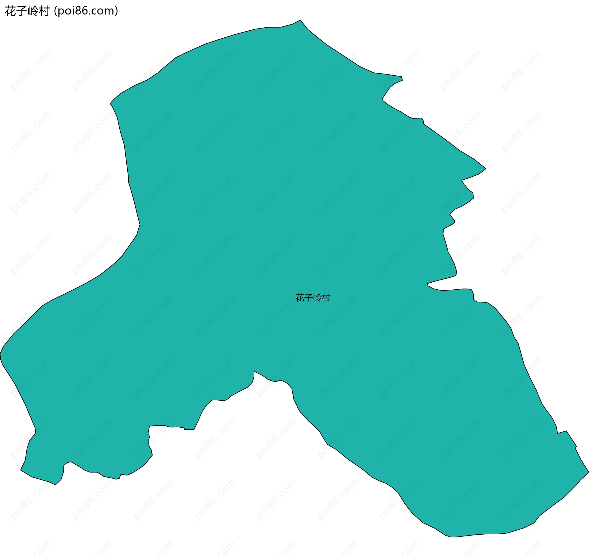 花子岭村边界地图