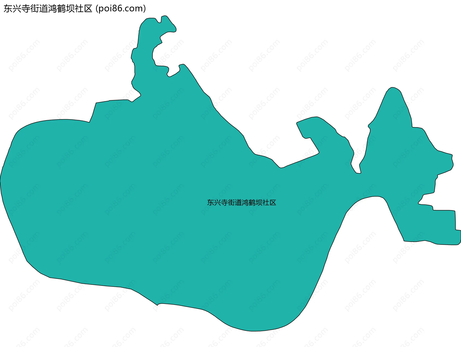 东兴寺街道鸿鹤坝社区边界地图