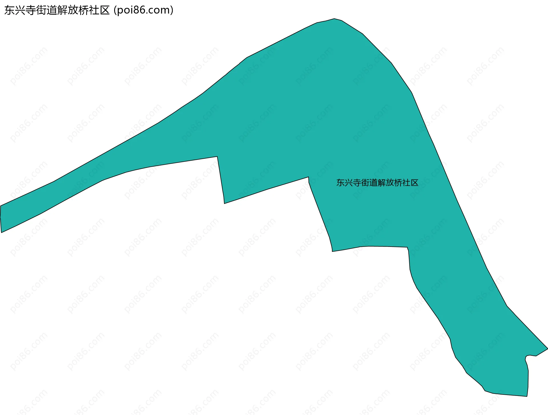 东兴寺街道解放桥社区边界地图