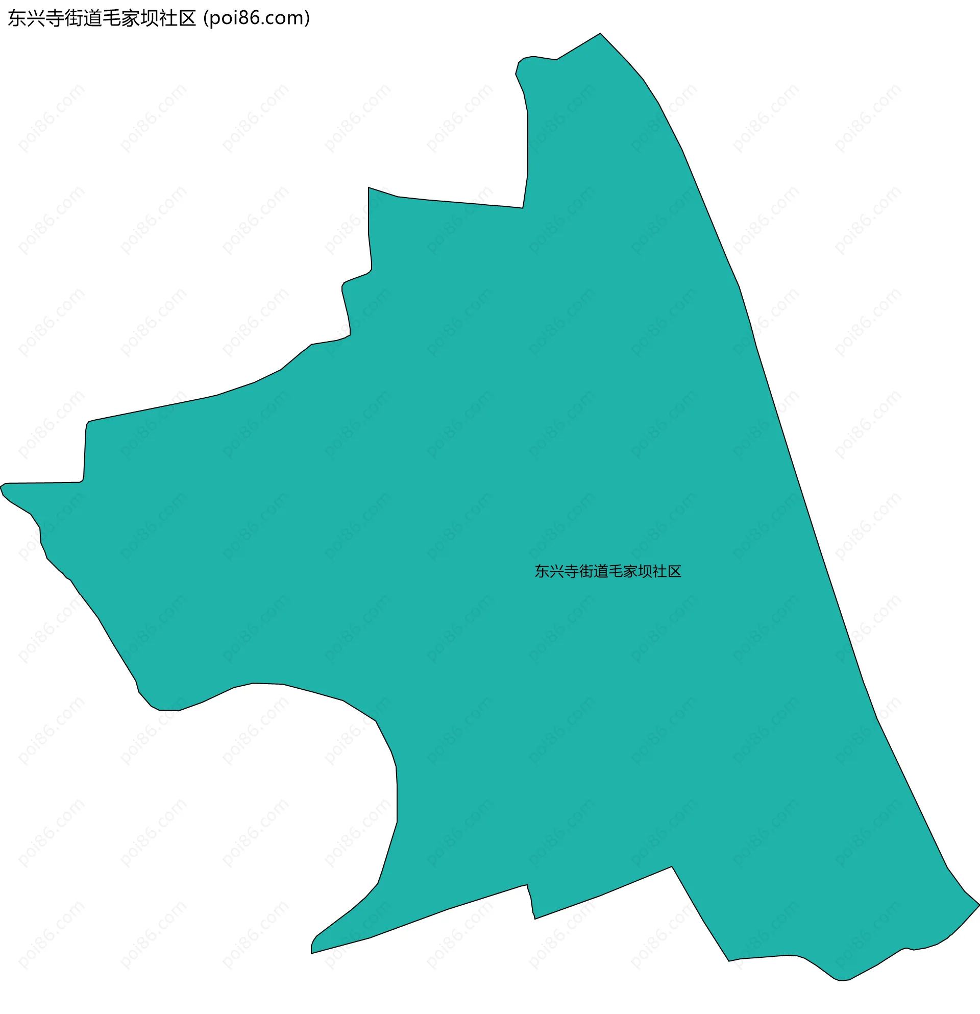 东兴寺街道毛家坝社区边界地图