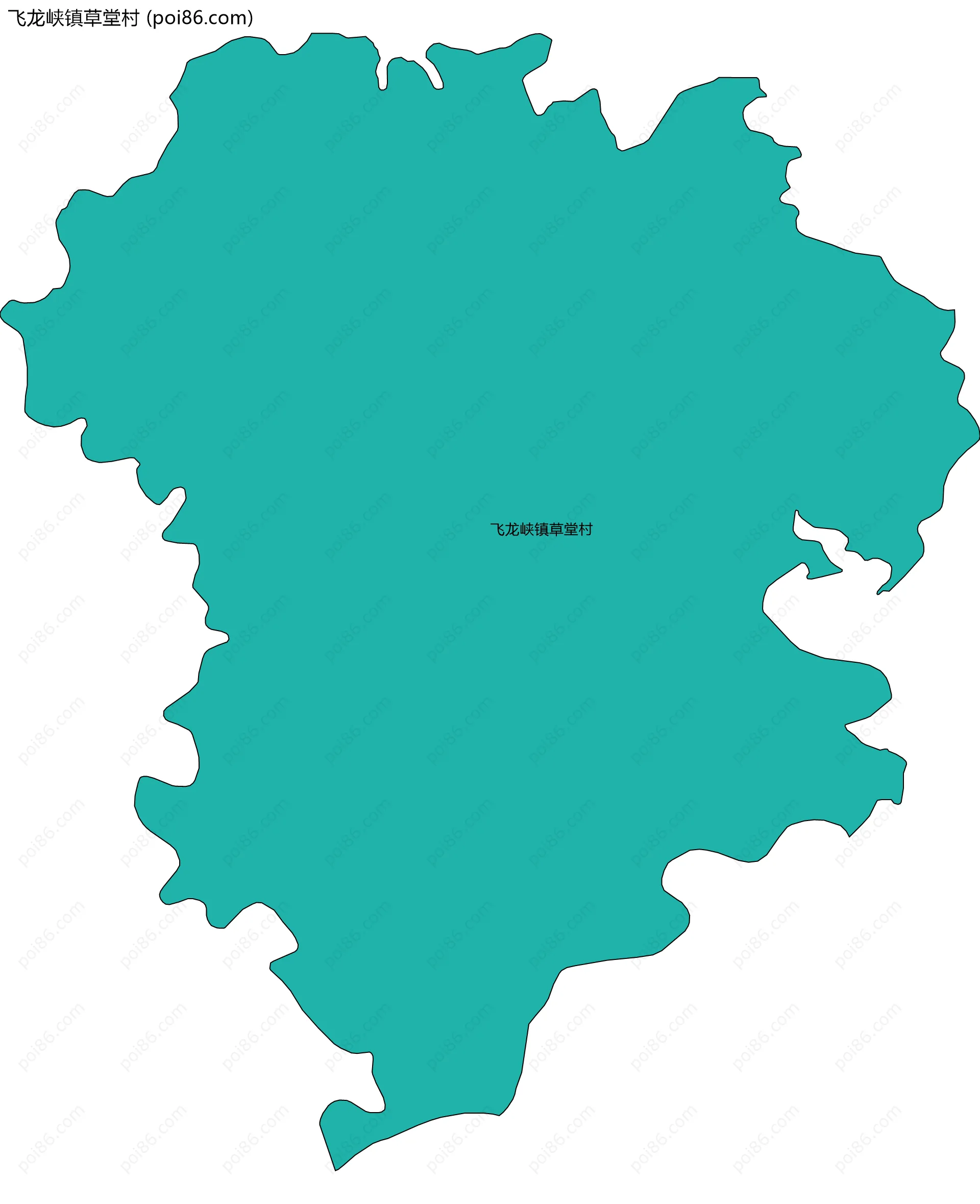 飞龙峡镇草堂村边界地图