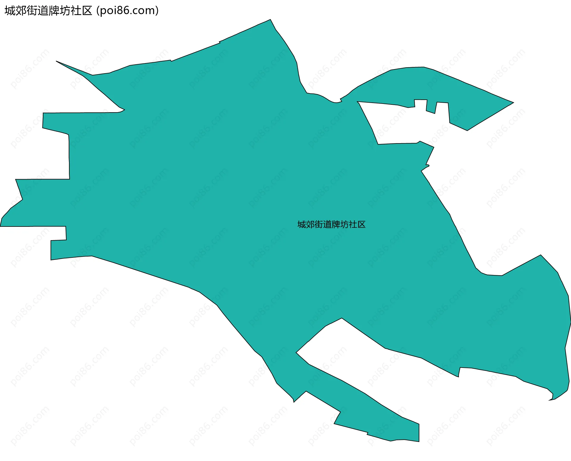 城郊街道牌坊社区边界地图