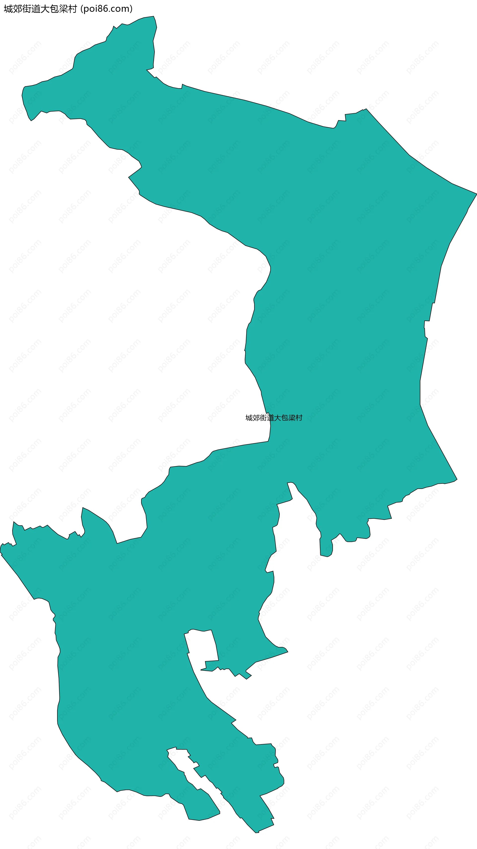 城郊街道大包梁村边界地图