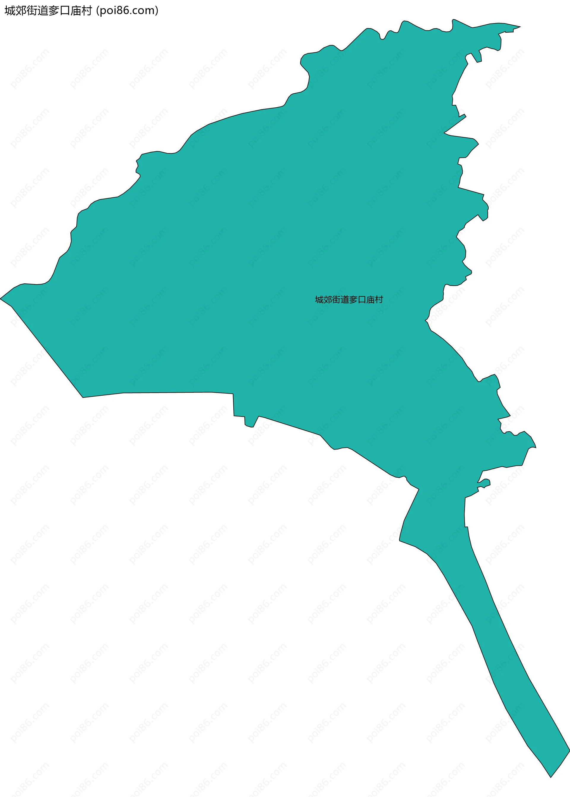 城郊街道奓口庙村边界地图