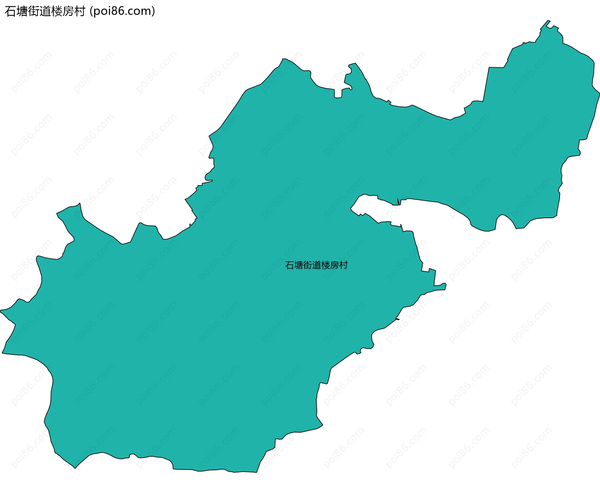 石塘街道楼房村边界地图